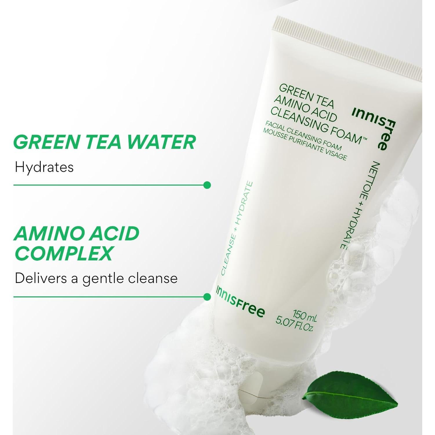 Limpiador Facial Espuma Innisfree Té Verde 150 ml Hidratante