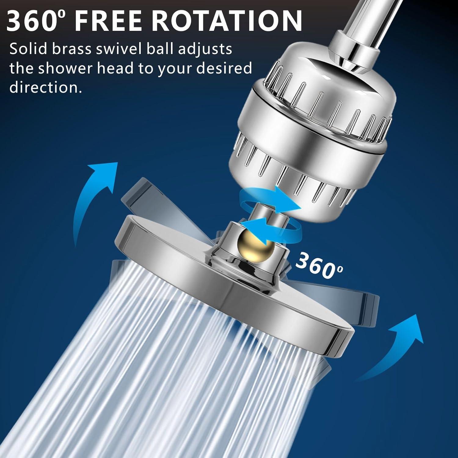 Cabezal de Ducha Filtrada Voolan 6" Cromo Alta Presión