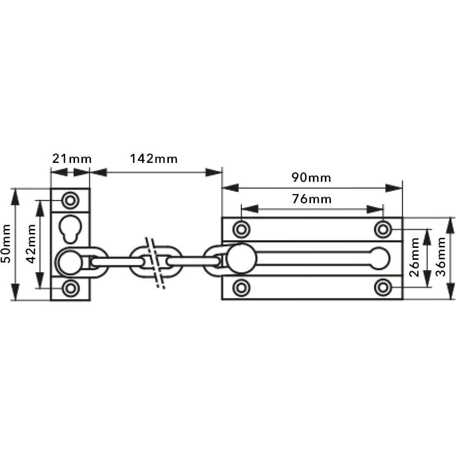 Cerradura de cadena Thirard - Acero inoxidable 14.2 cm, latón/níquel