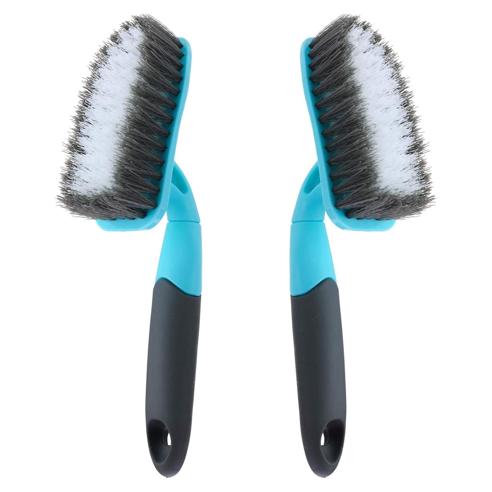 2-Pack Scrub Brush for Cleaning with Long Handle, Medium Firm Brush Bathroom Cleaning Supplies and Bathtub Cleaner and Shower Cleaning, Multi-Scene Use for Kitchen or Carpet