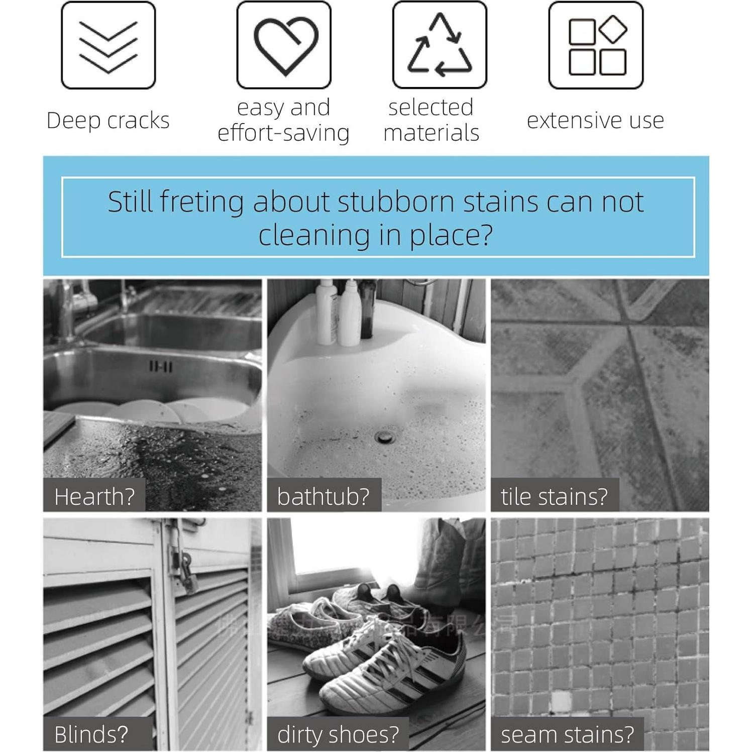 2-Pack Scrub Brush for Cleaning with Long Handle, Medium Firm Brush Bathroom Cleaning Supplies and Bathtub Cleaner and Shower Cleaning, Multi-Scene Use for Kitchen or Carpet