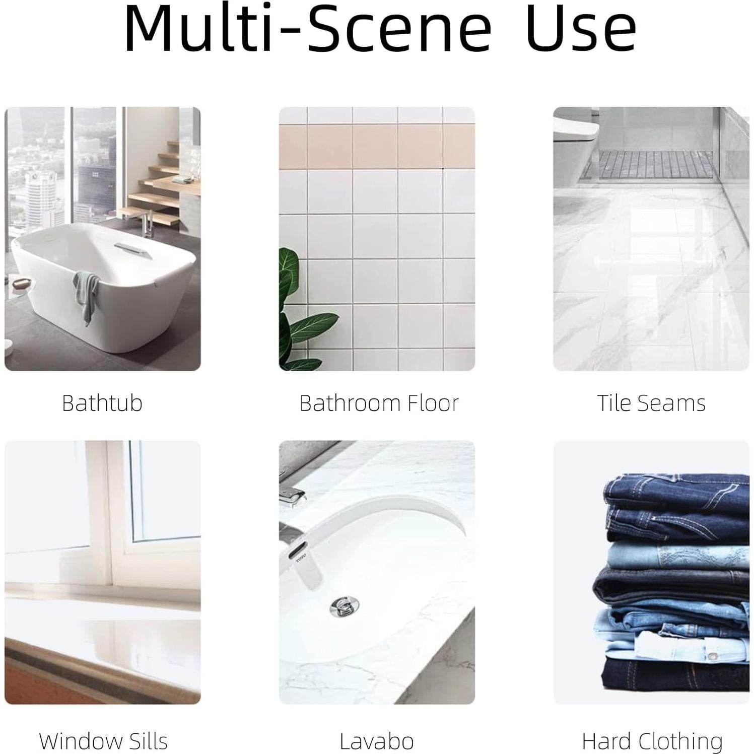 2-Pack Scrub Brush for Cleaning with Long Handle, Medium Firm Brush Bathroom Cleaning Supplies and Bathtub Cleaner and Shower Cleaning, Multi-Scene Use for Kitchen or Carpet