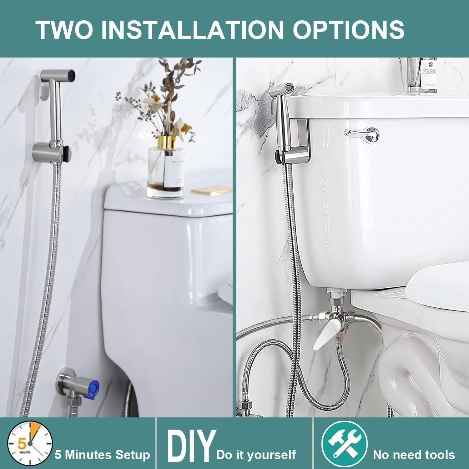 Rociador de Bidet de Mano Pugrwei BDA-1 Acero Inoxidable