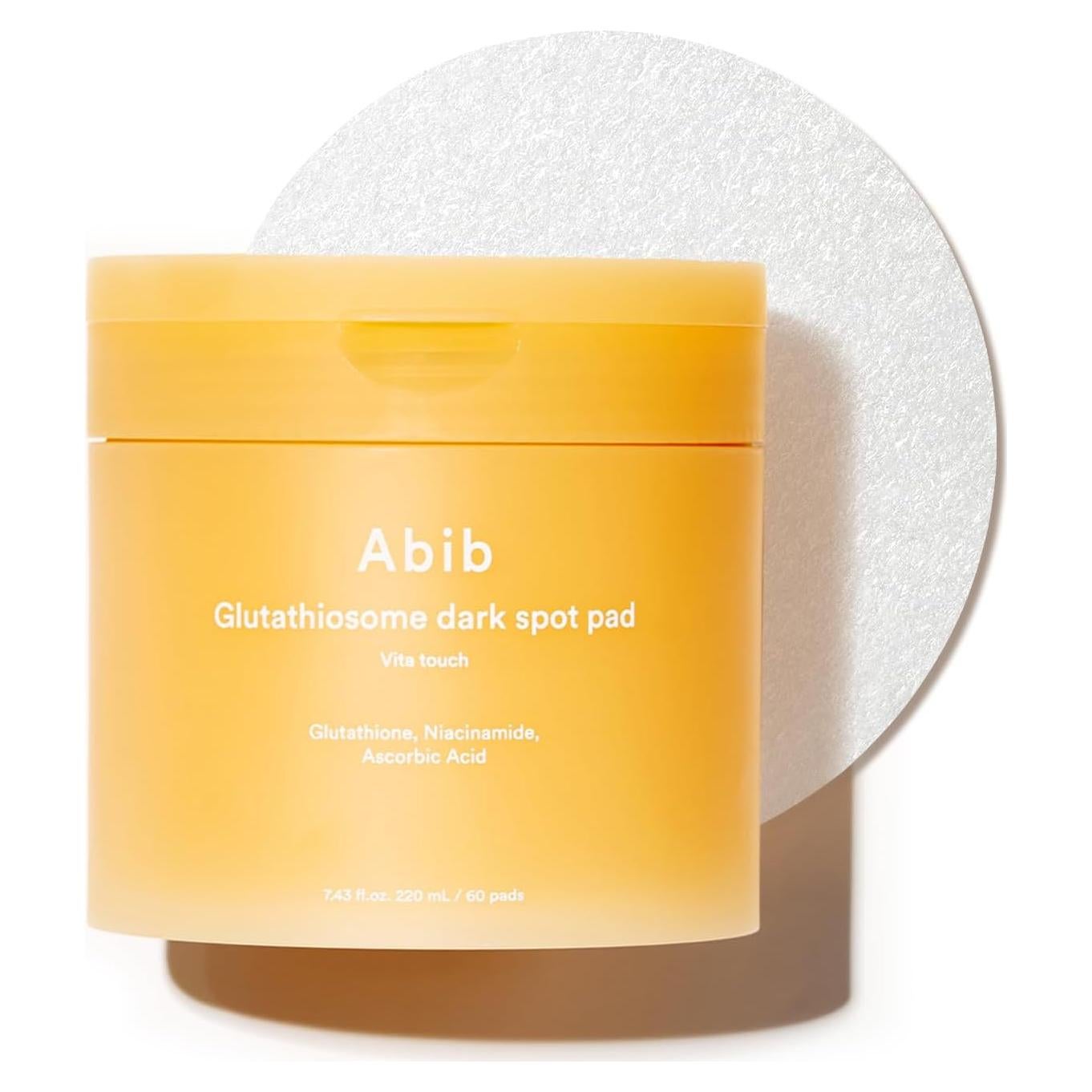 Abib Glutathiosome Dark Spot Pad Vita Touch 60pads 4.90 fl.oz. | Korean Brightening Toner Pads for Face with Niacinamide, Glutathione, Exosome, LHA, Cleansing, Disposable, Exfoliant, Skin Care