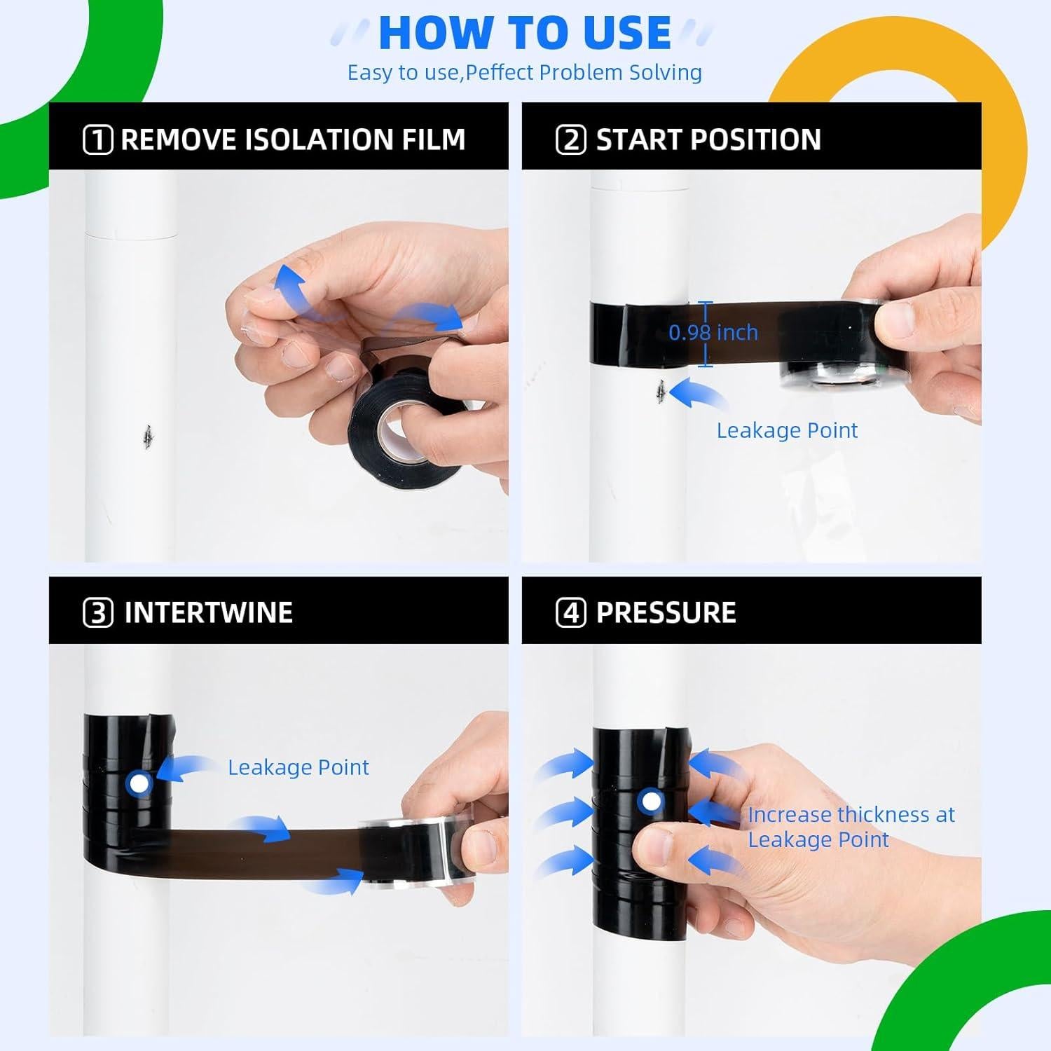 Cinta de Silicona Auto Fusionante SIDAZON 2 Rollos 2.54cm x 3.05m