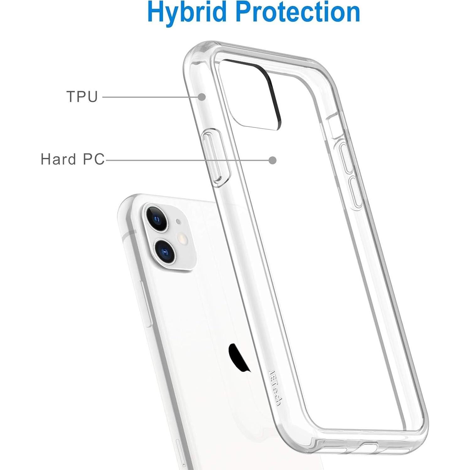 Funda JETech para iPhone 11 15.4x8x1.2cm, Transparente