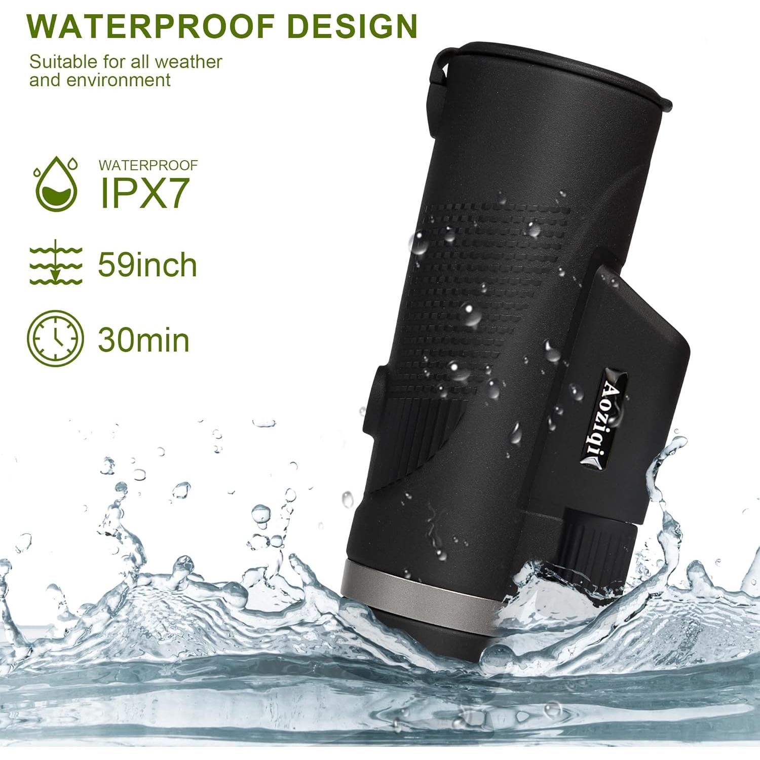 Telescopio Monocular HD 12x55 Aoziqi Impermeable Compacto