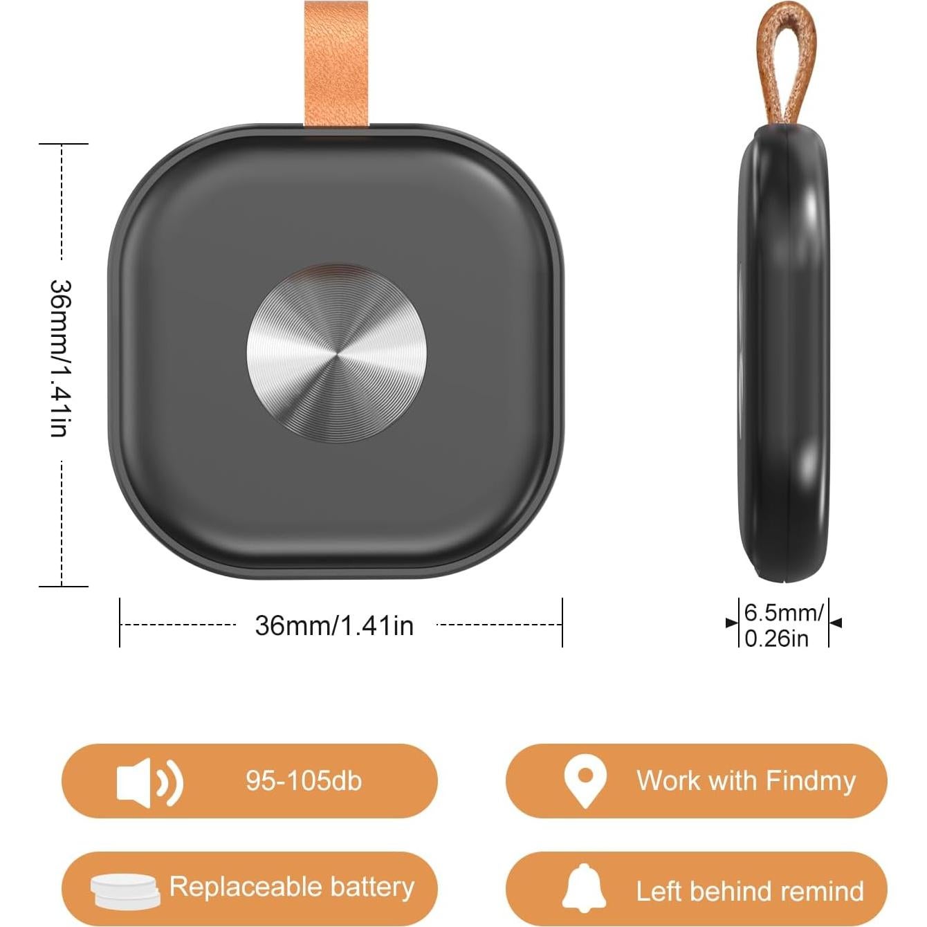 Rastreador Bluetooth Inteligente HOMELEAD - 4 Paquete Negro