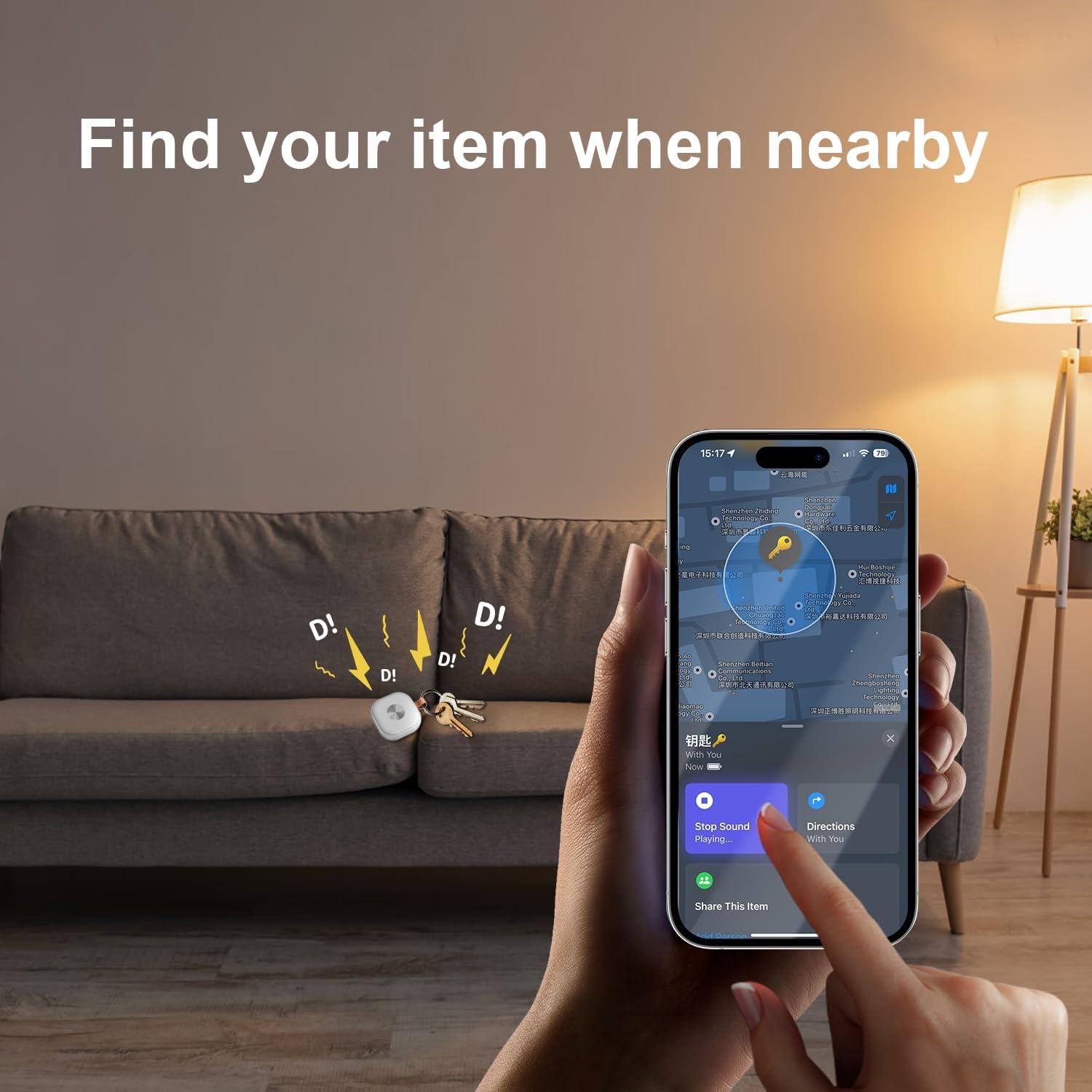 Rastreador Bluetooth Inteligente HOMELEAD - 4 Paquete Negro