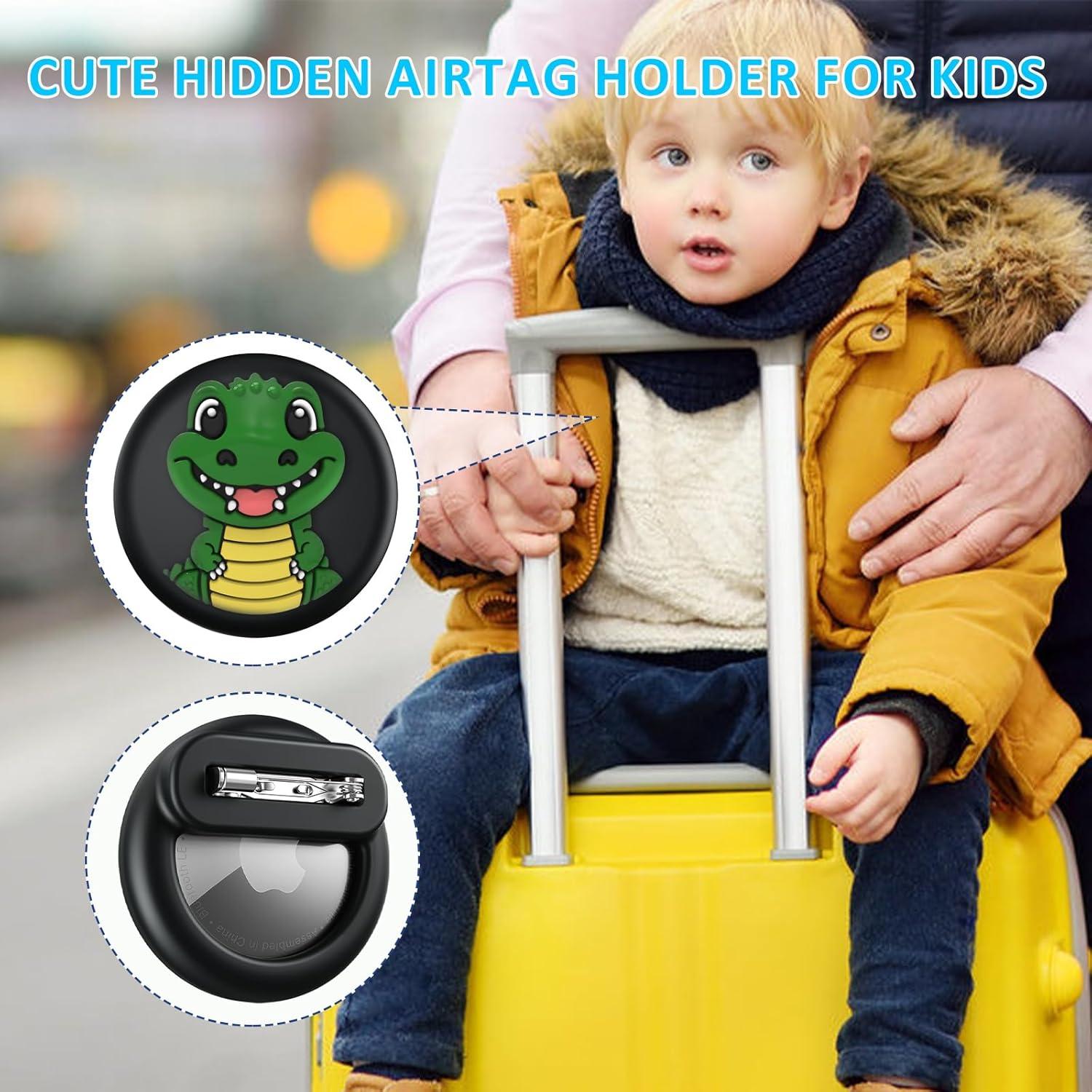 Funda Oculta para AirTag Bingcok 2 Pack Niños Rosa Púrpura