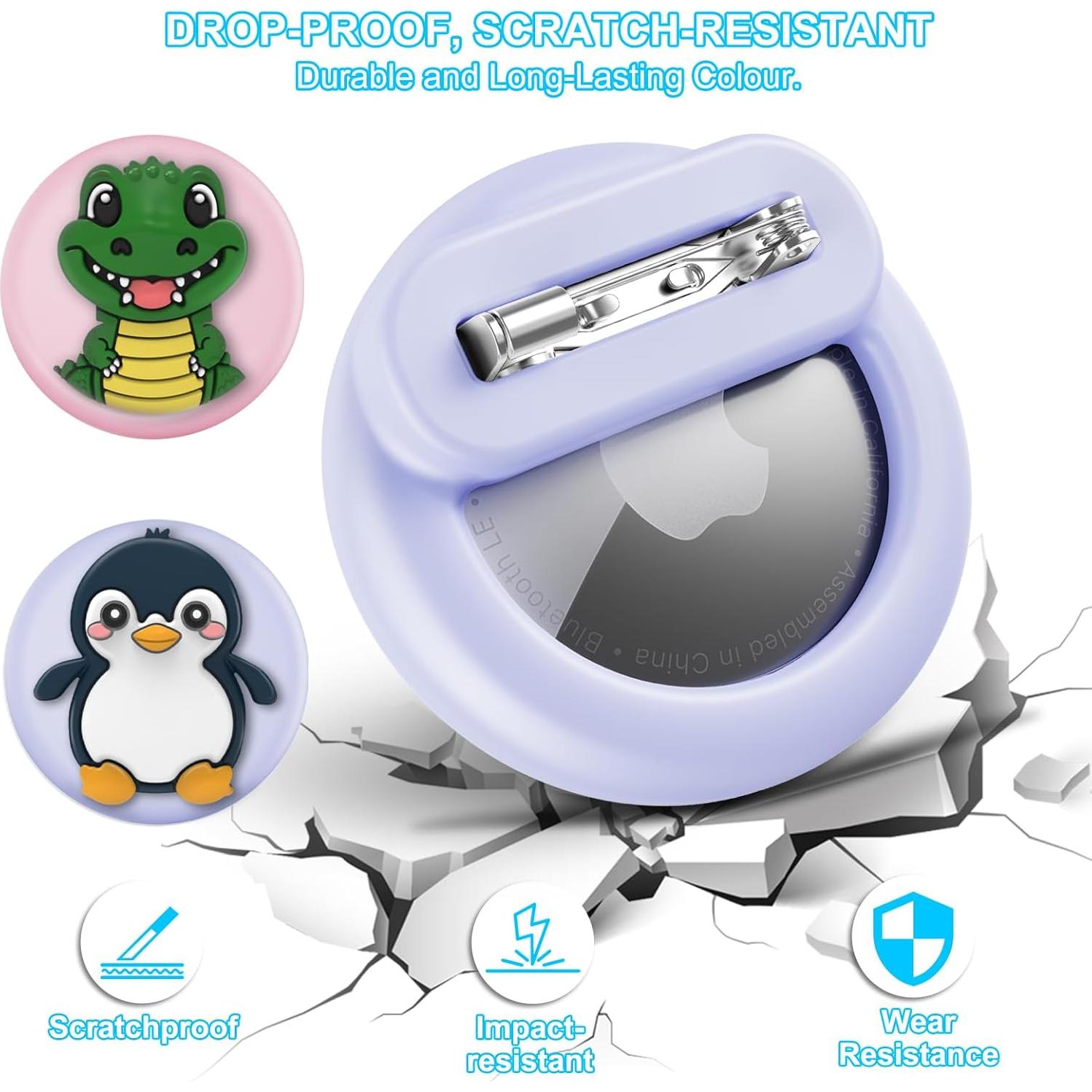 Funda Oculta para AirTag Bingcok 2 Pack Niños Rosa Púrpura