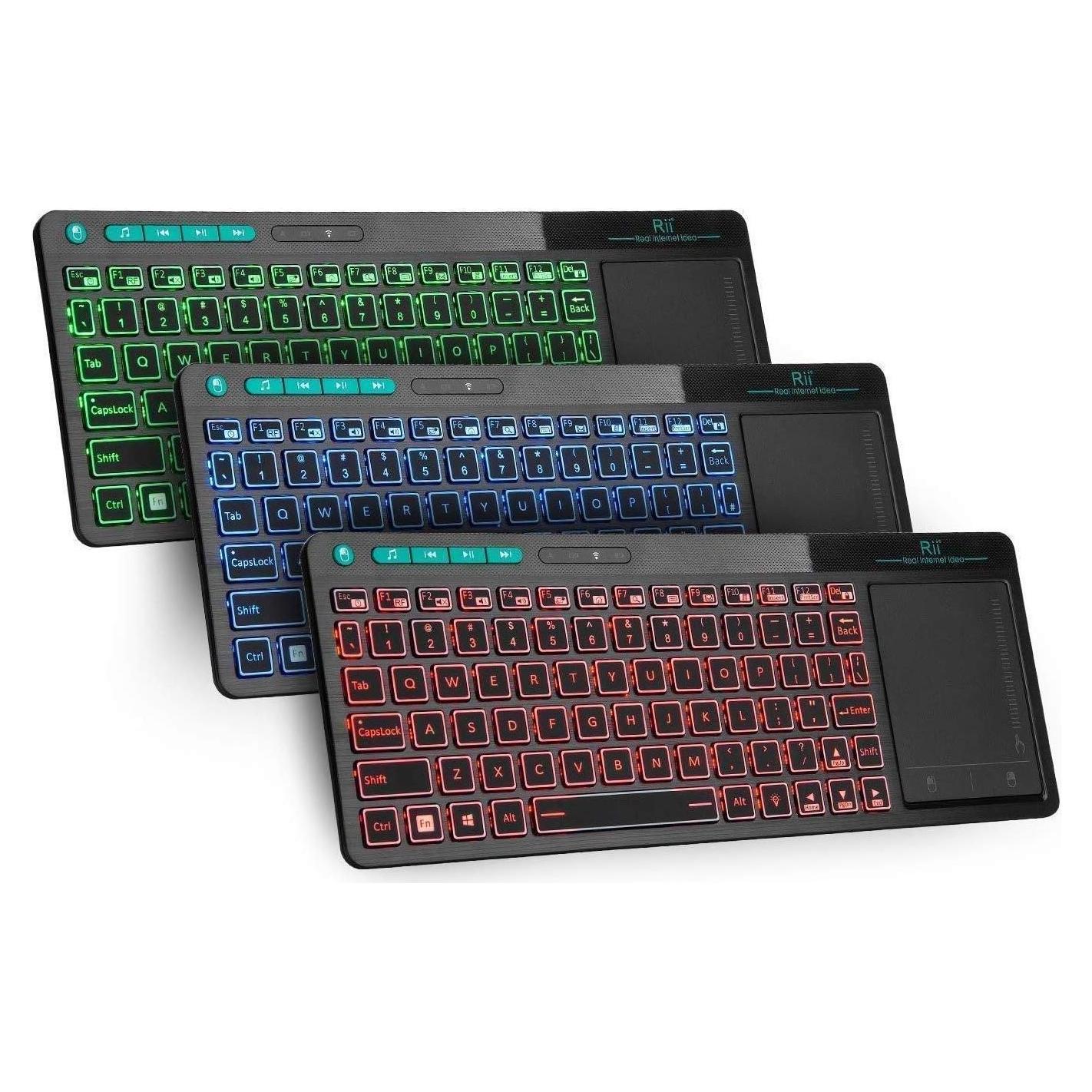 Teclado Multimedia Inalámbrico Rii K18 Plus Retroiluminado