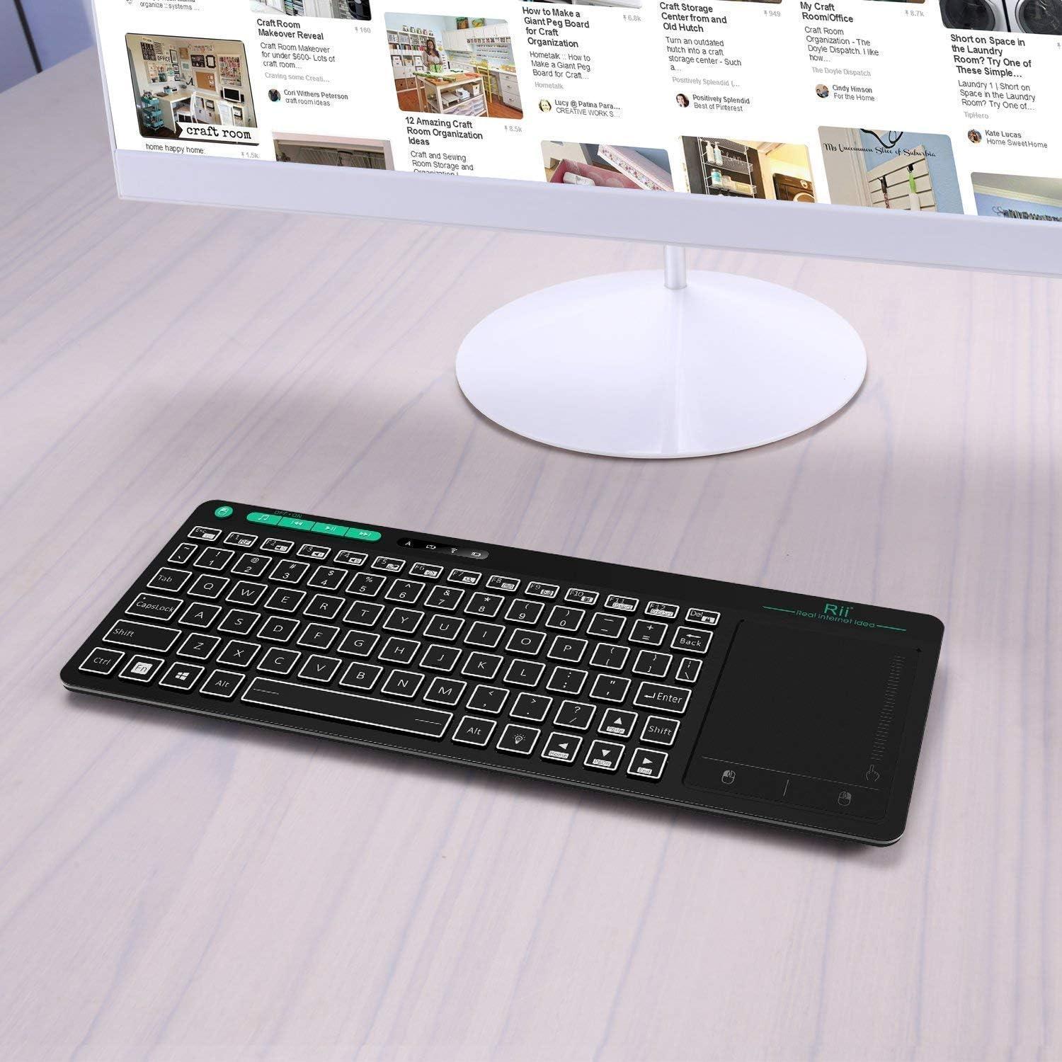 Teclado Multimedia Inalámbrico Rii K18 Plus Retroiluminado