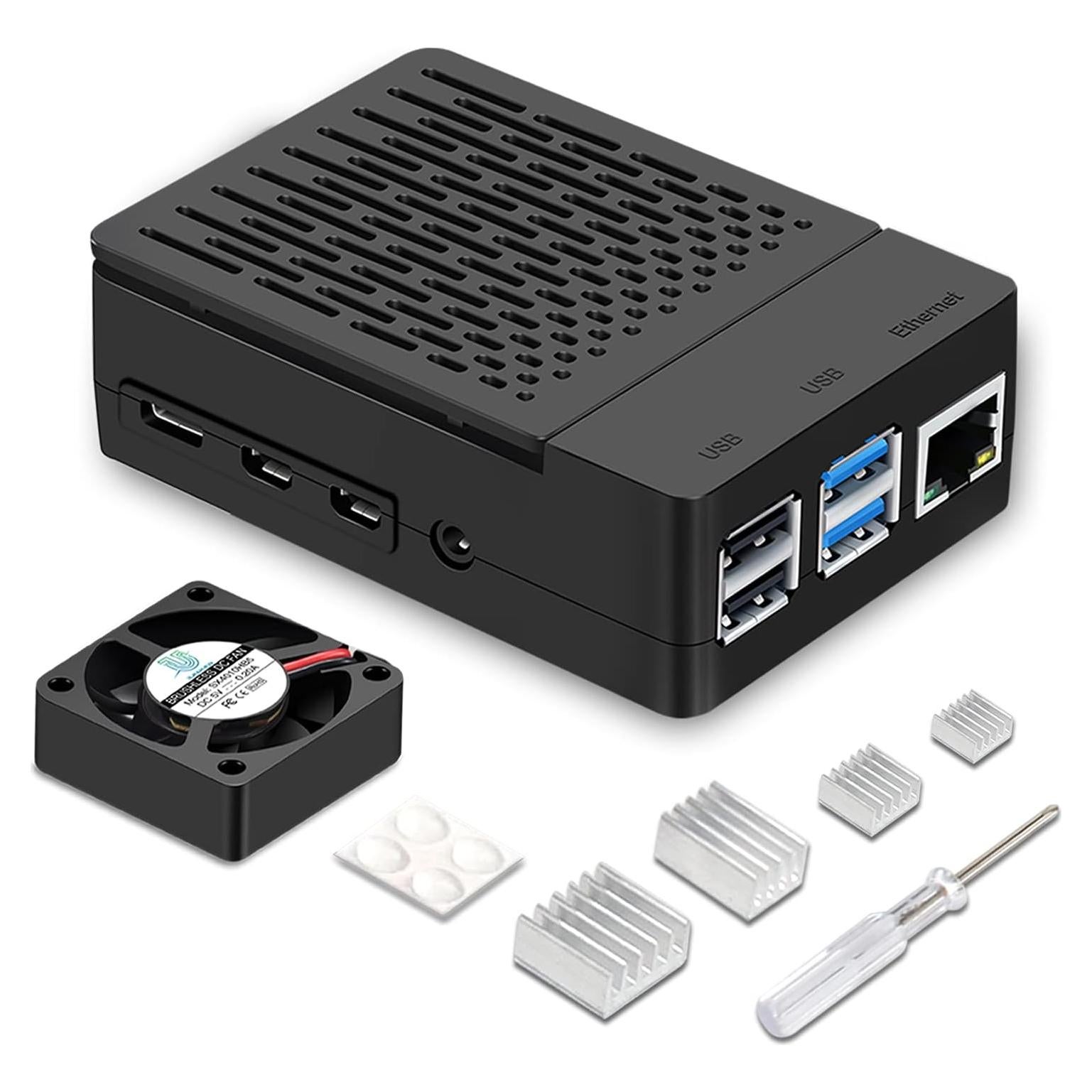 Caja de ABS para Raspberry Pi 4 iUniker con ventilador y disipador