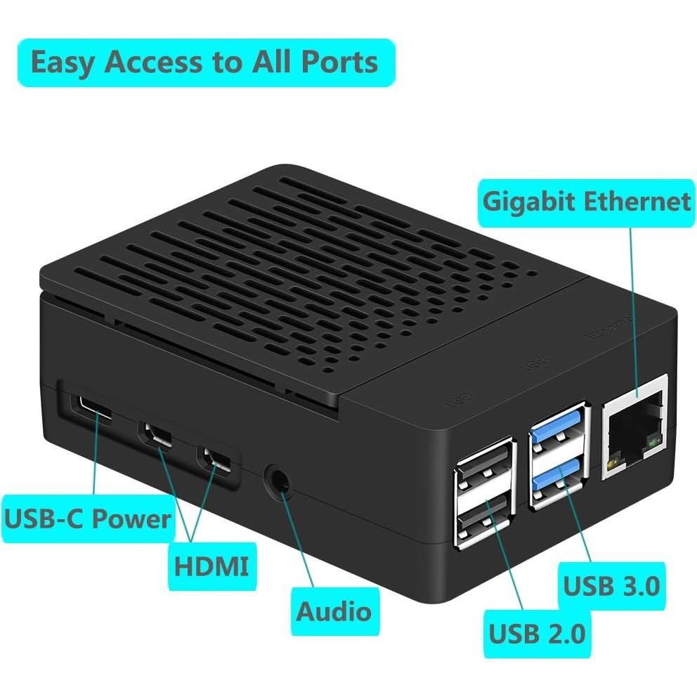 Caja de ABS para Raspberry Pi 4 iUniker con ventilador y disipador