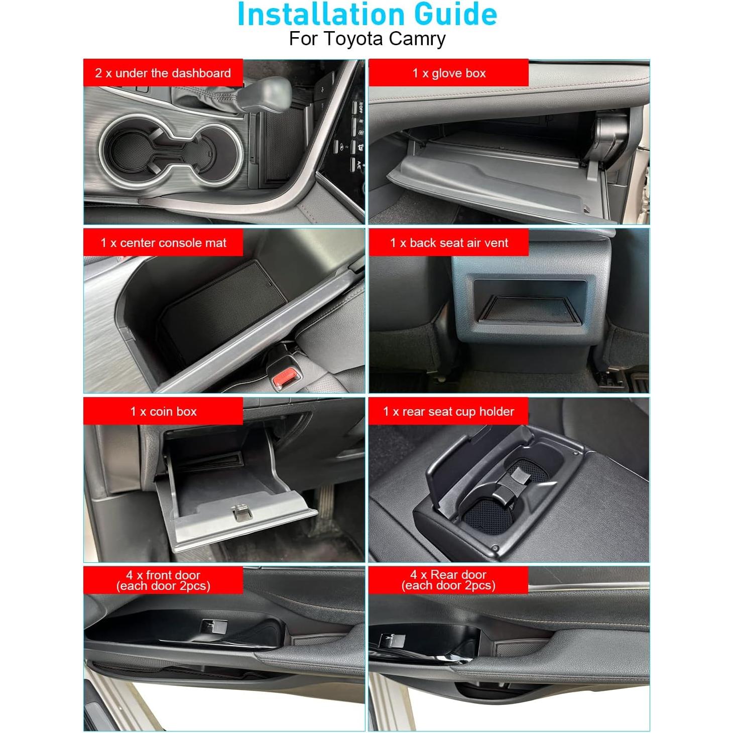 Accesorios Toyota Camry 2018-2024 - Inserto Portavasos Negro