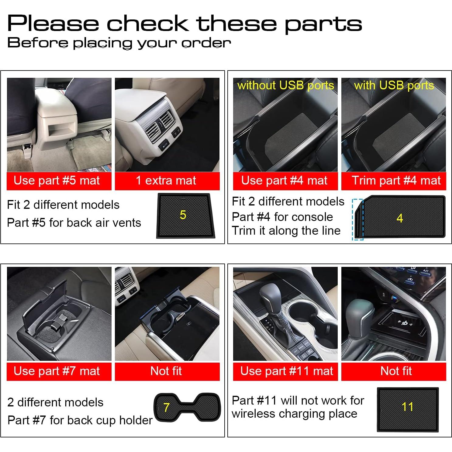 Accesorios Toyota Camry 2018-2024 - Inserto Portavasos Negro