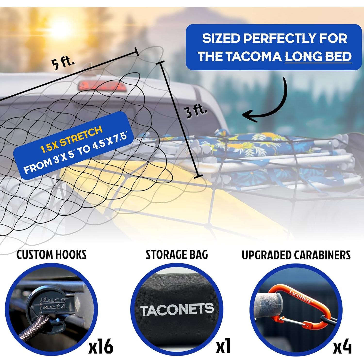 Red de Carga para Toyota Tacoma Cama Larga 2005-2025 - TacoNets