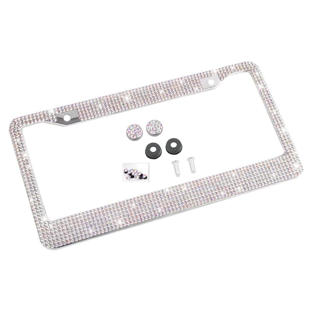 Marco de Placa de Licencia YALOK Brillante con Rhinestones