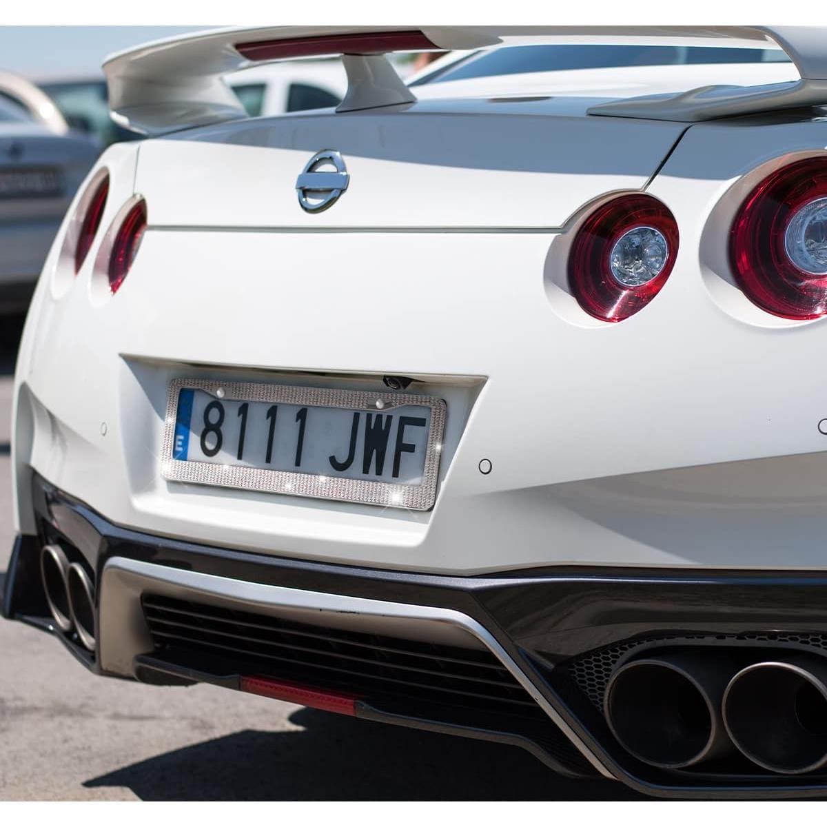 Marco de Placa de Licencia YALOK Brillante con Rhinestones