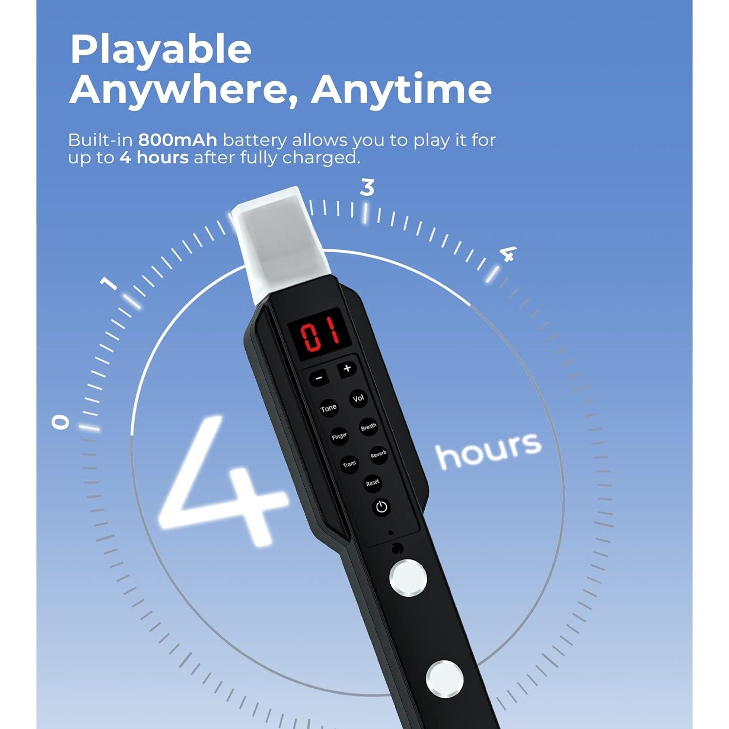 Instrumento de Viento Digital Vangoa EWI-100 Portátil