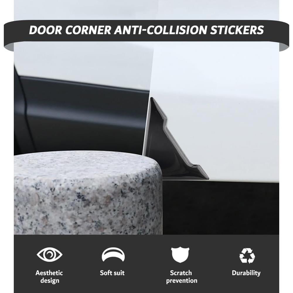 4 Protectores de Bisel de Puerta de Coche Figpade Negro