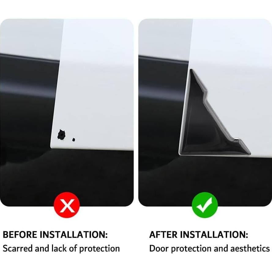 4 Protectores de Bisel de Puerta de Coche Figpade Negro