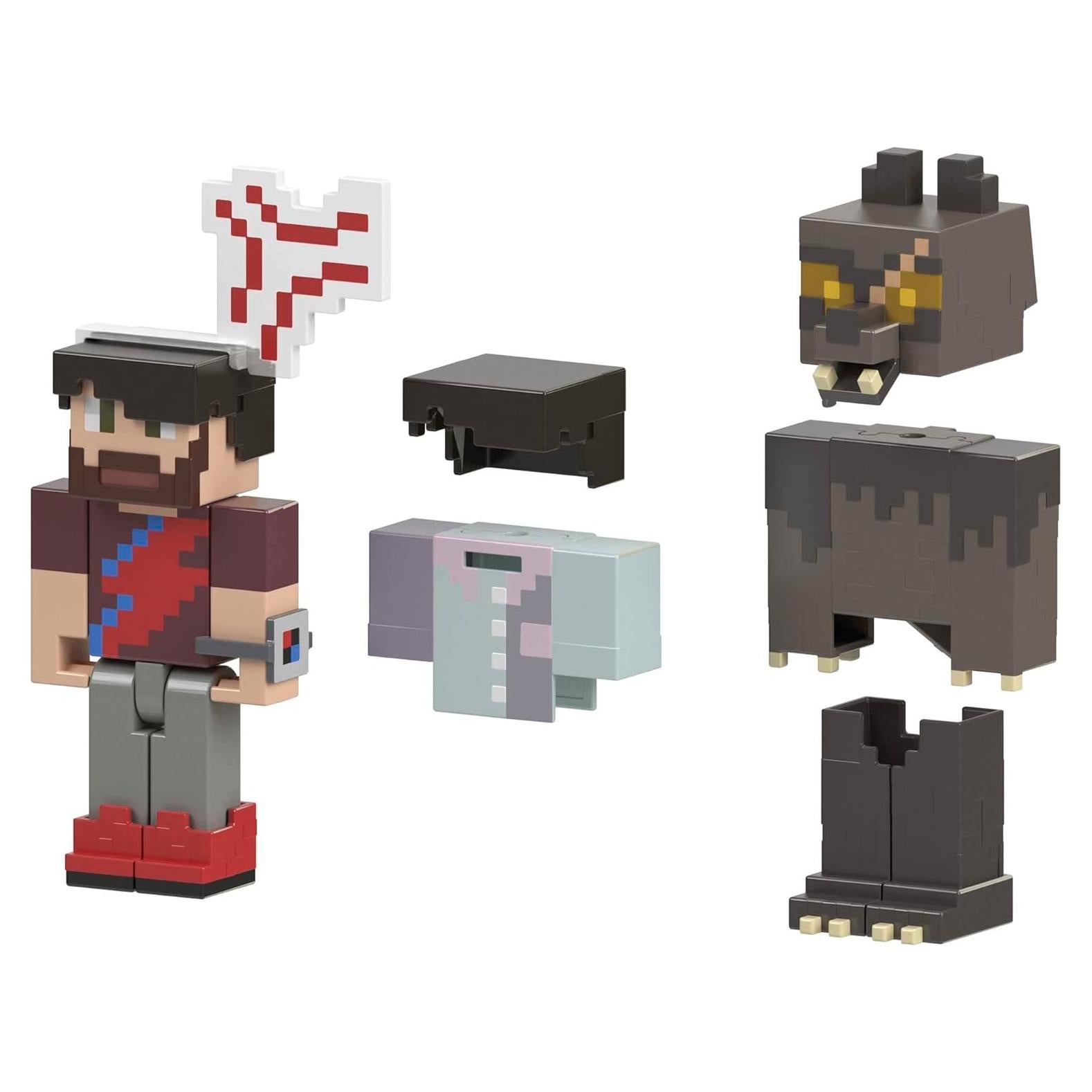 Juego de figuras de acción Minecraft Creator Mattel Camp Enderwood