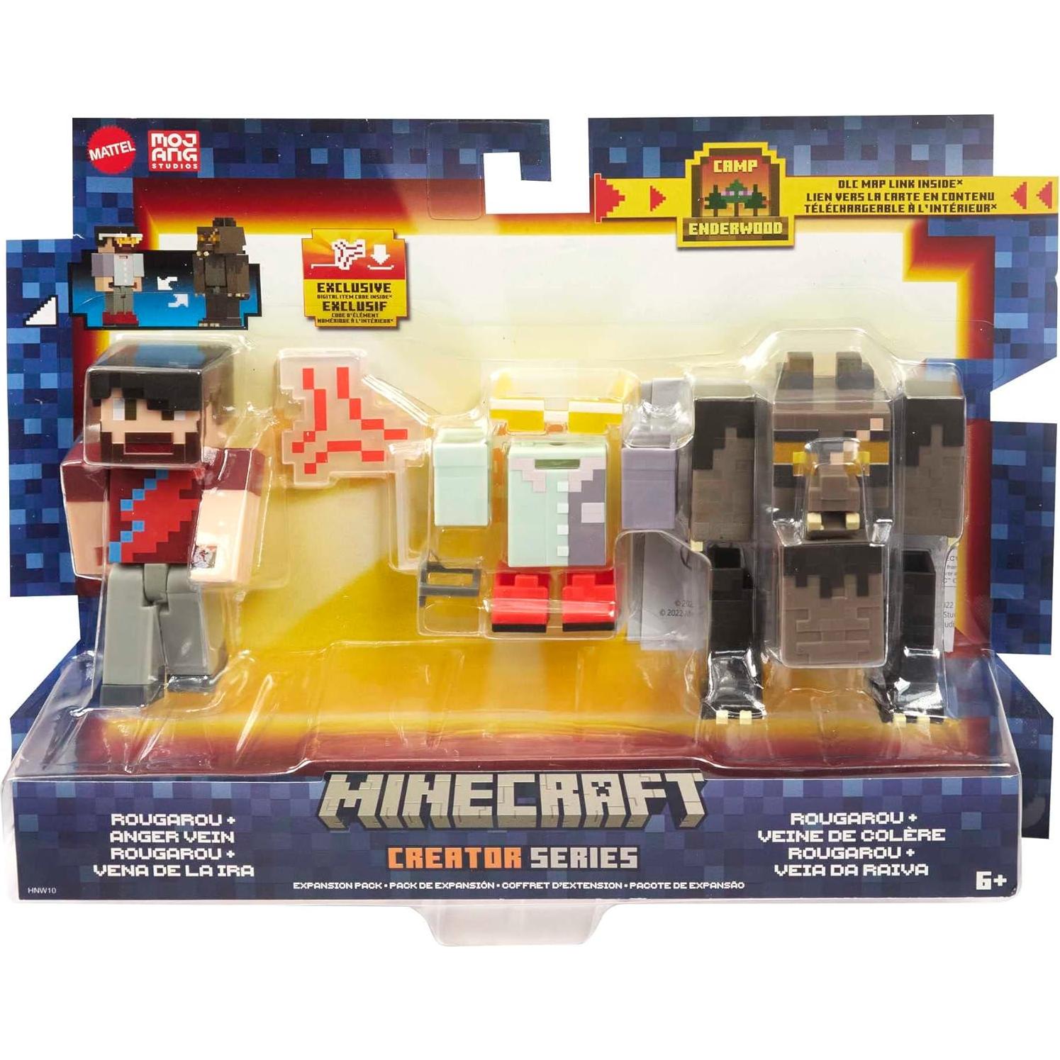 Juego de figuras de acción Minecraft Creator Mattel Camp Enderwood