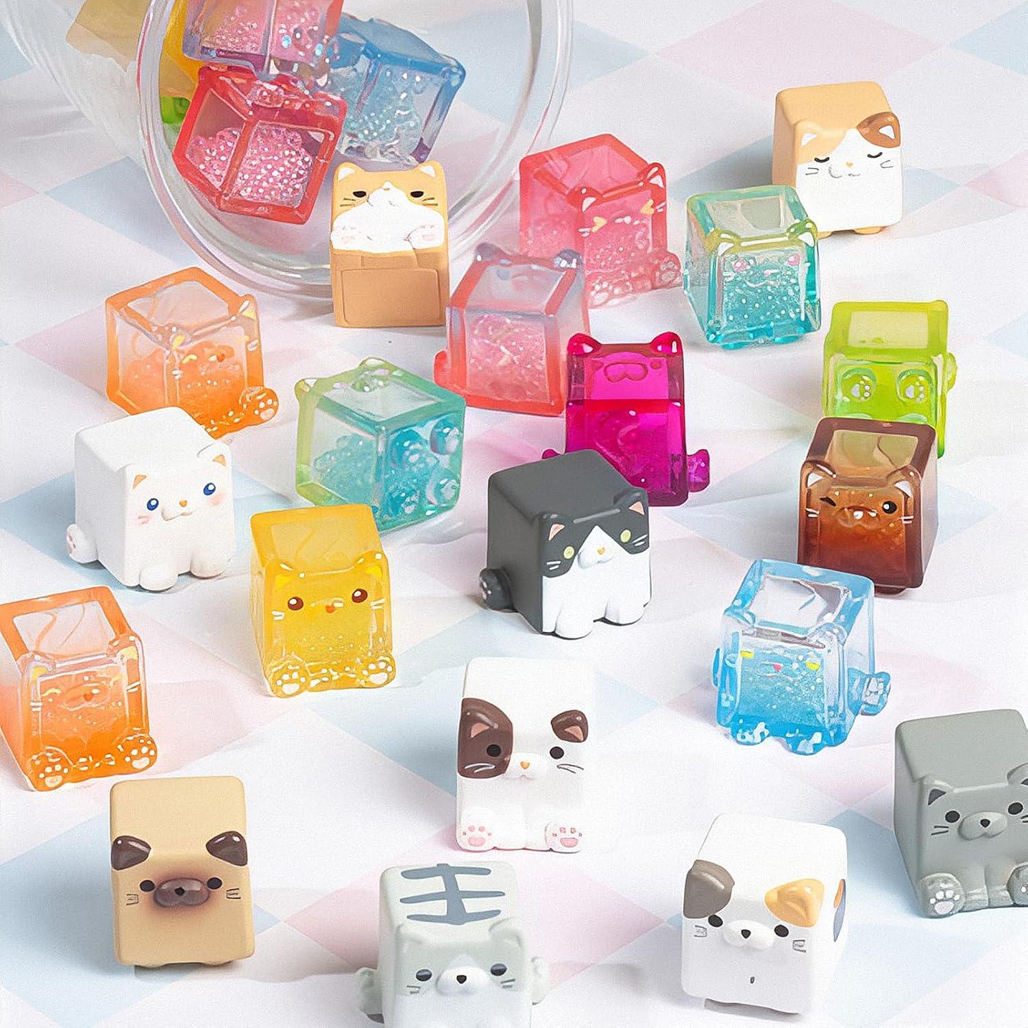 BEEMAI Paquete Sorpresa Gato Cuadrado 5 Figuras Kawaii