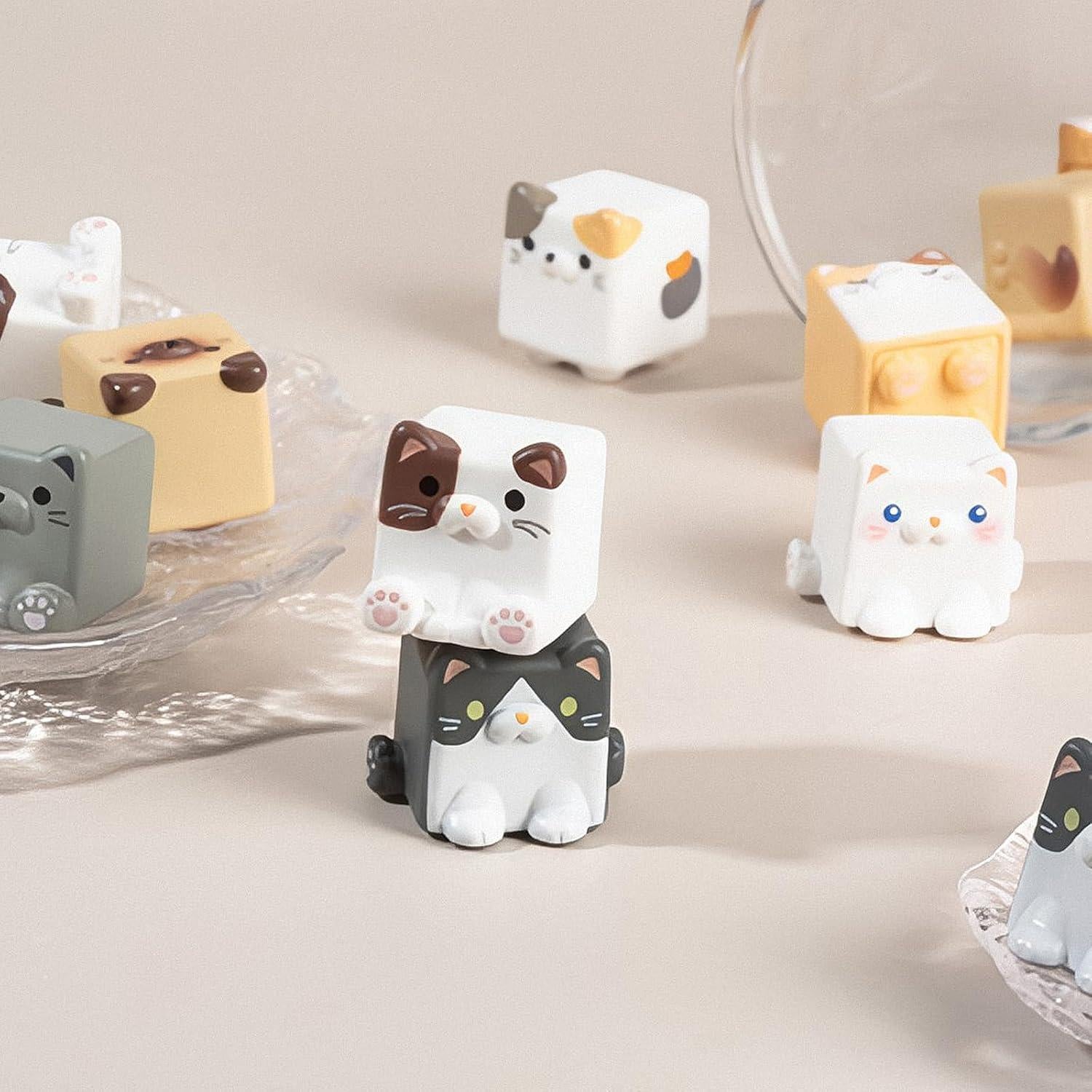 BEEMAI Paquete Sorpresa Gato Cuadrado 5 Figuras Kawaii