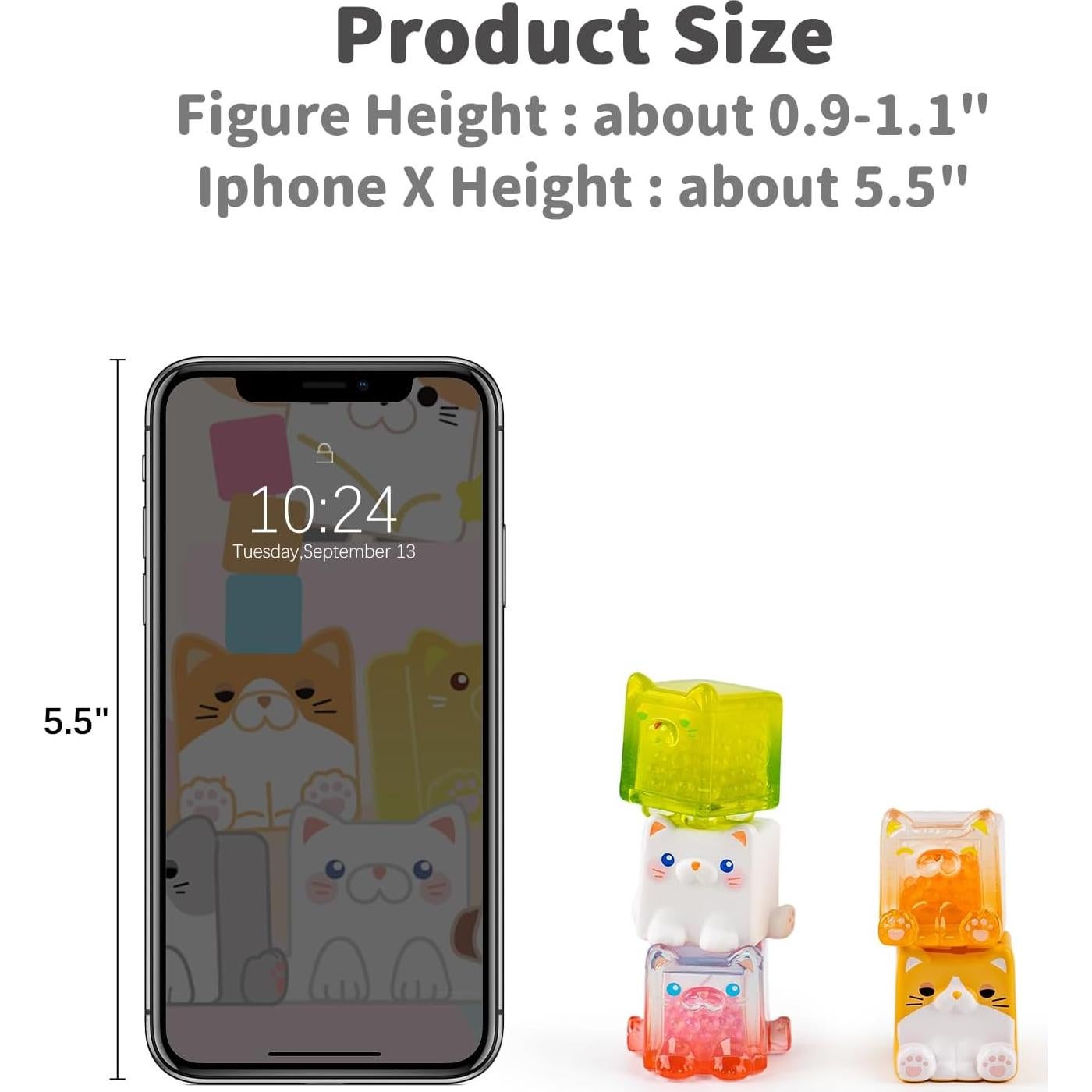 BEEMAI Paquete Sorpresa Gato Cuadrado 5 Figuras Kawaii