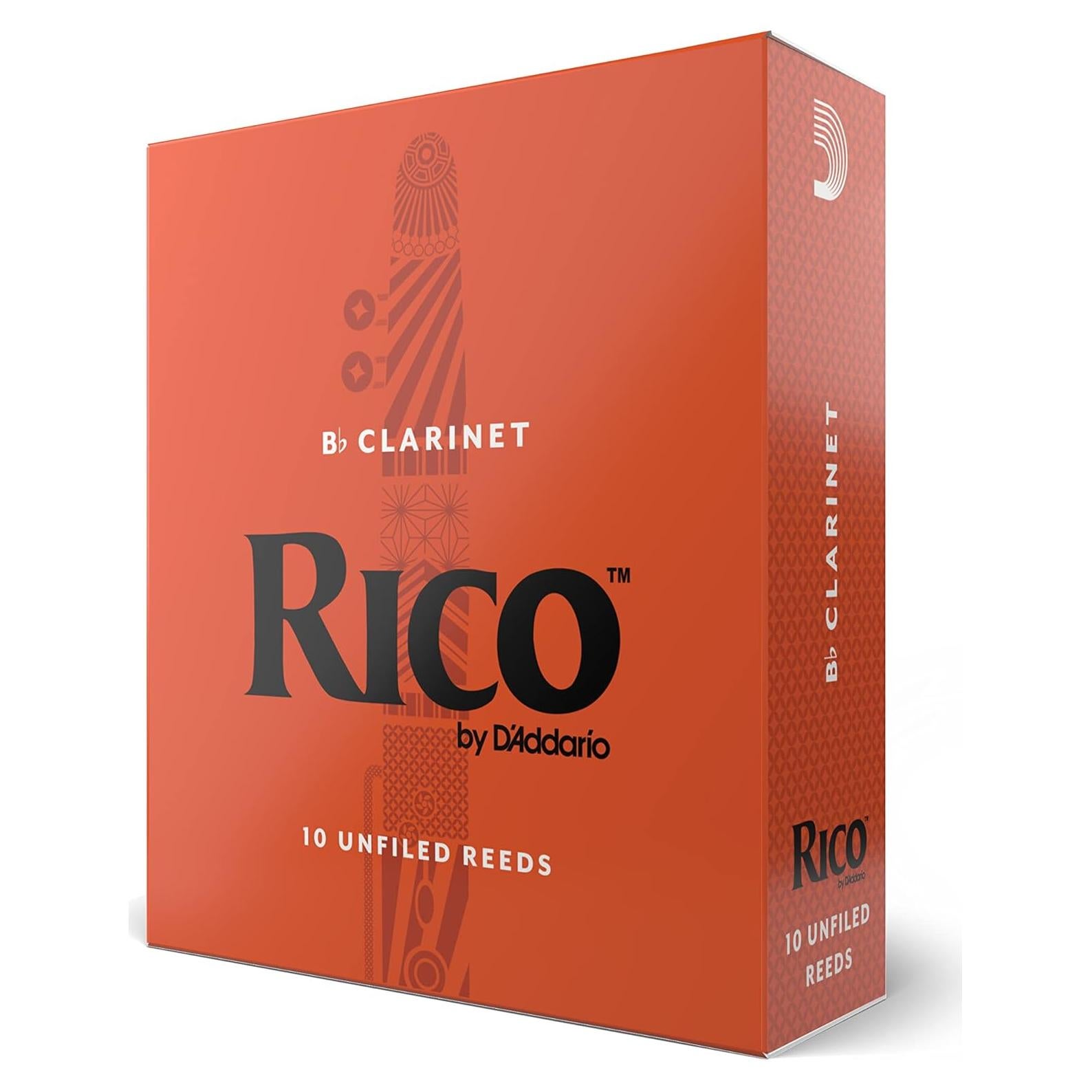 Reed de Clarinete Bb D'Addario Rico 2.5 Paquete 10 Unidades