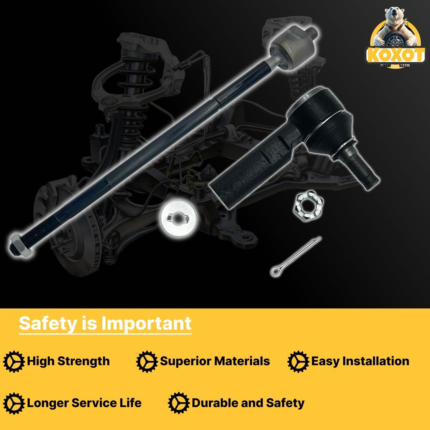 Kit de 4 extremos de barra de dirección Koxot para Pontiac y Toyota