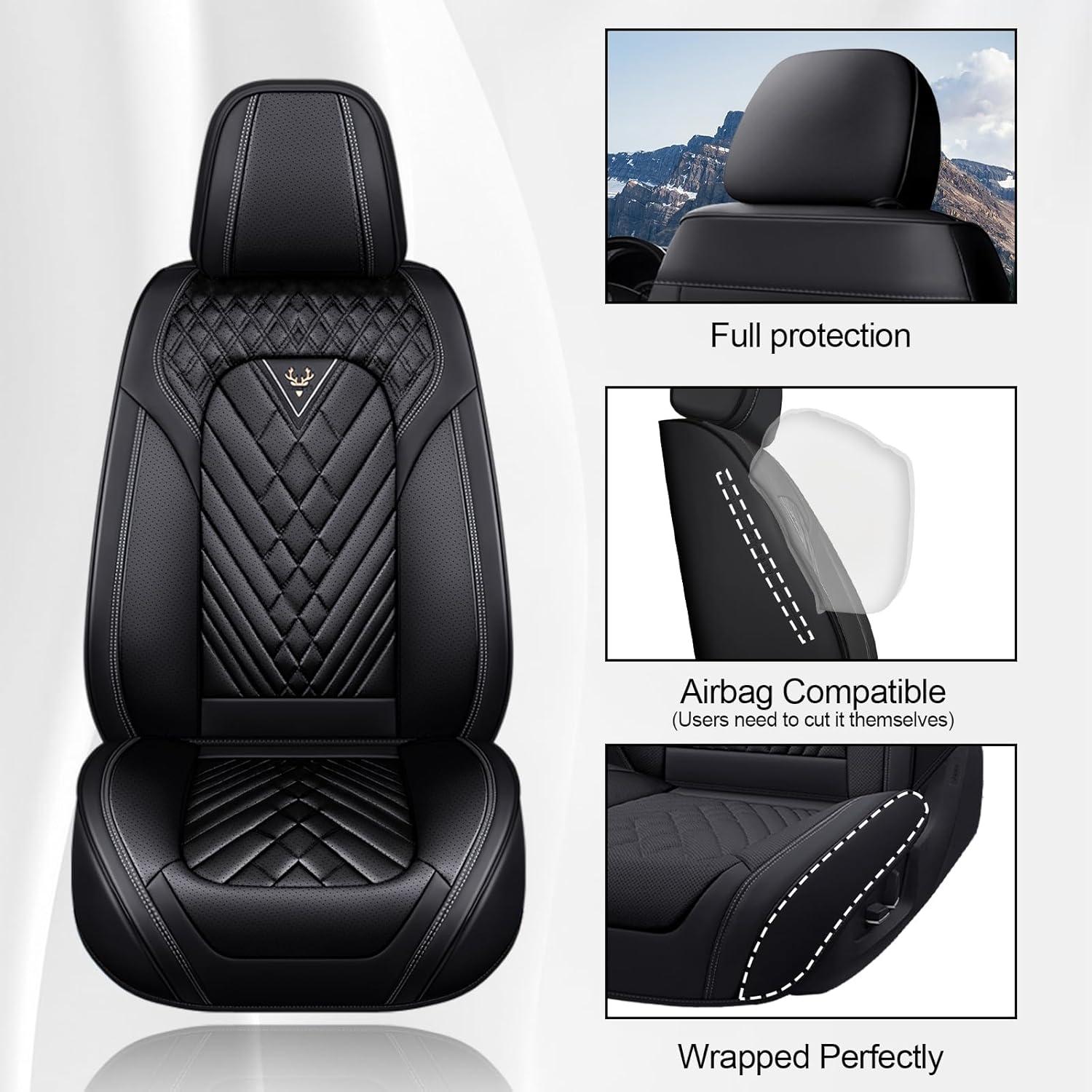 Fundas de Asiento BOJVAIGA para Toyota Yaris 2007-2020, Juego de 5, Negro