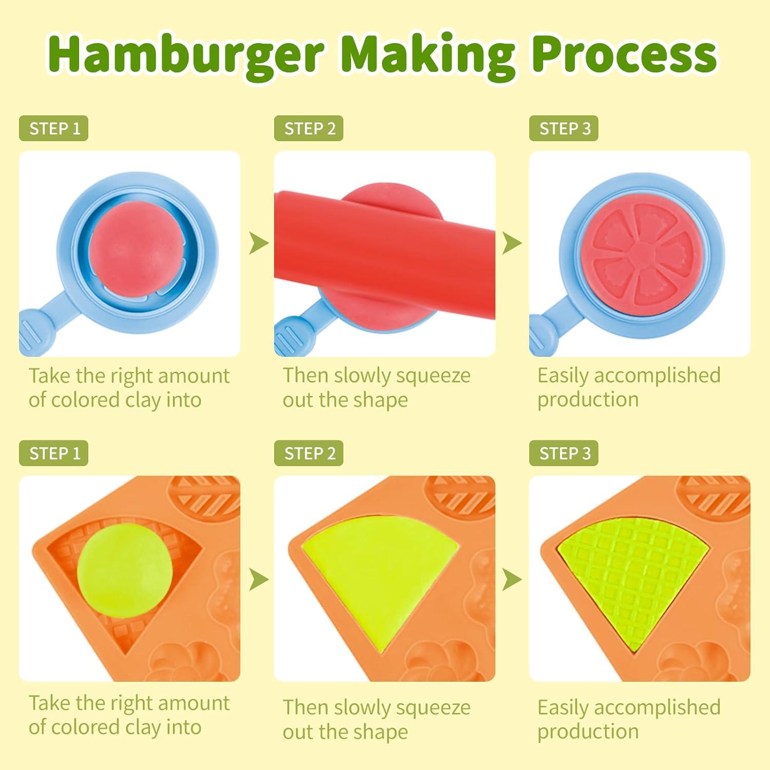 Kit de Masa para Hamburguesas ZW Creations - 22 Piezas para Niños