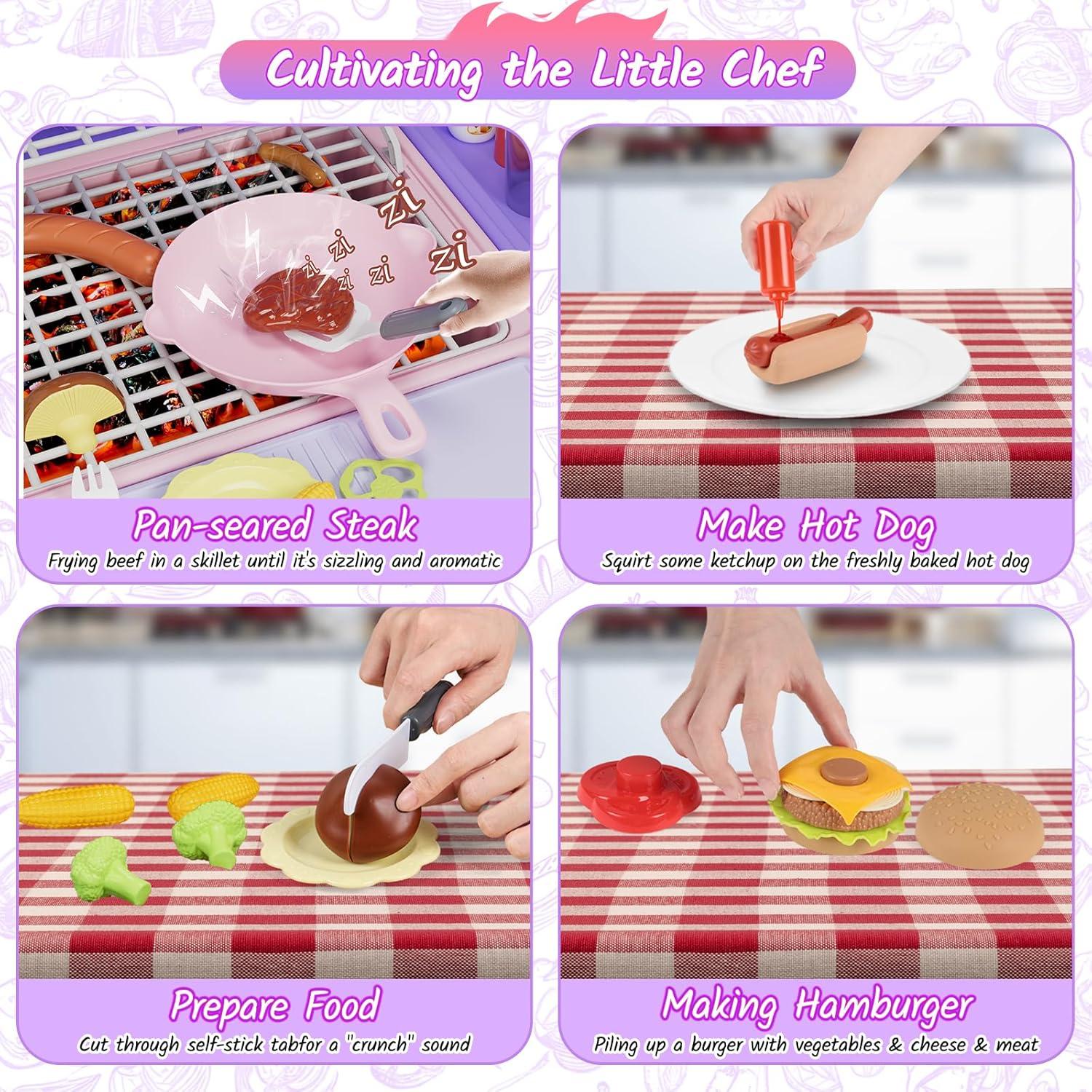 Juego de Parrilla BBQ para Niños Wan Yi Da con Luz y Sonido