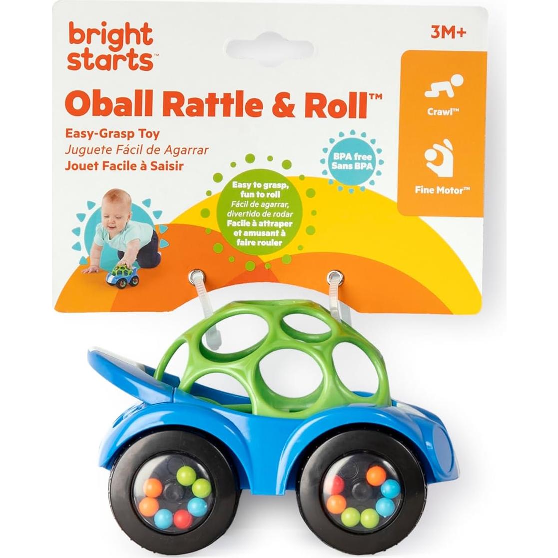 Juguete para Gatear Bright Starts Oball Coche Azul Verde 11.4cm