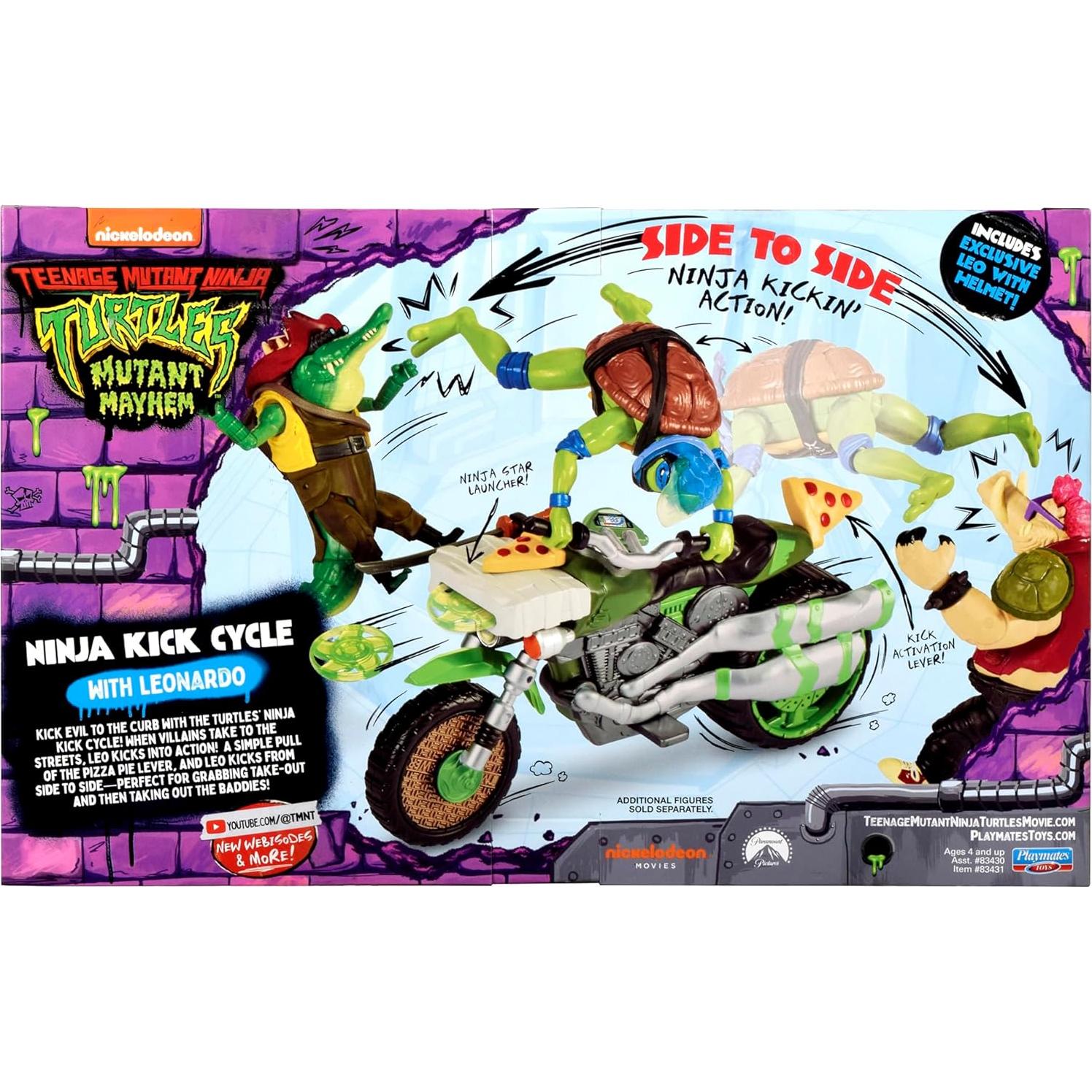 Ciclo de Patada Ninja Leonardo Playmates Toys 30.5x10.2cm