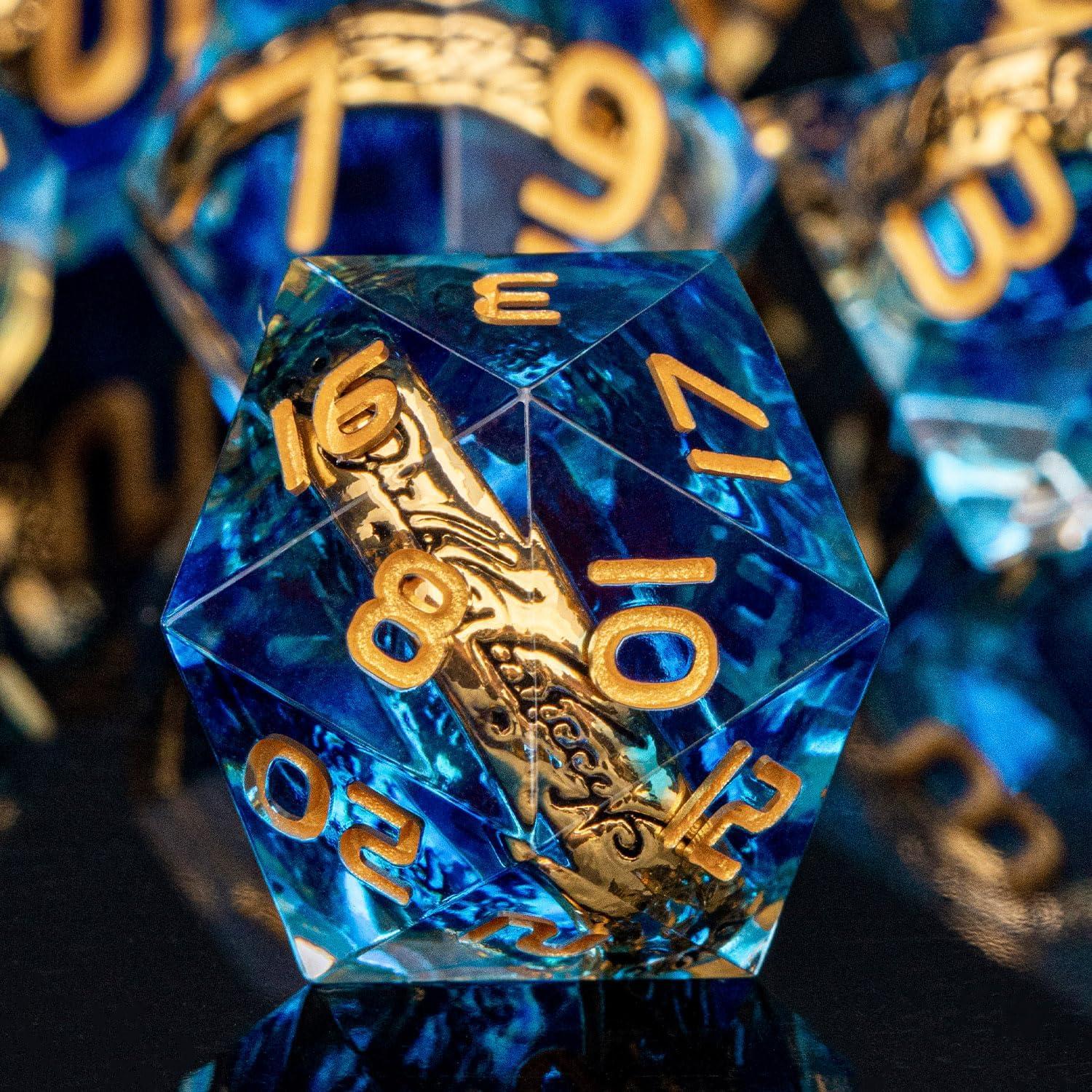 Conjunto de Dados DND ORIFANTOU 7 Piezas Resina Roja