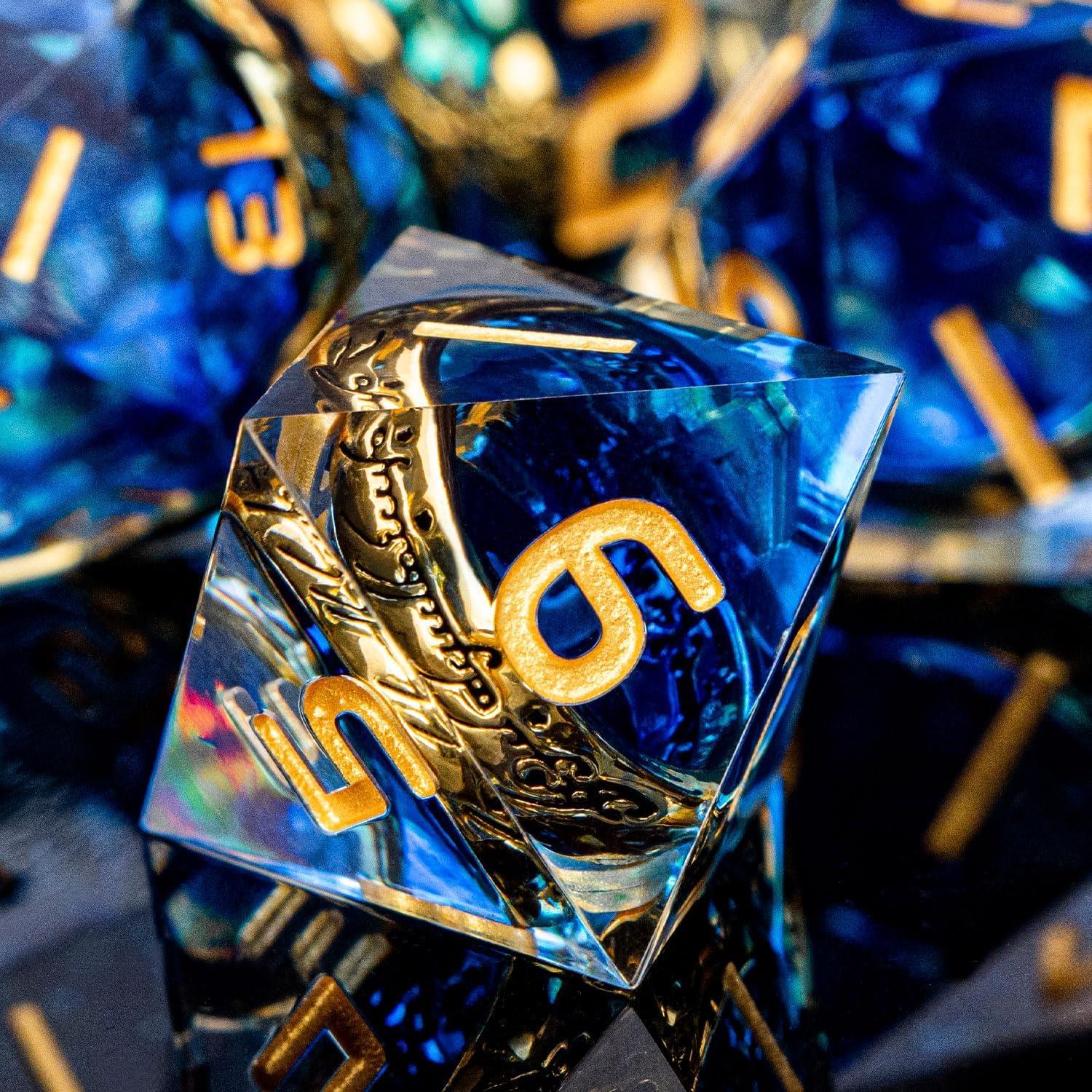 Conjunto de Dados DND ORIFANTOU 7 Piezas Resina Roja