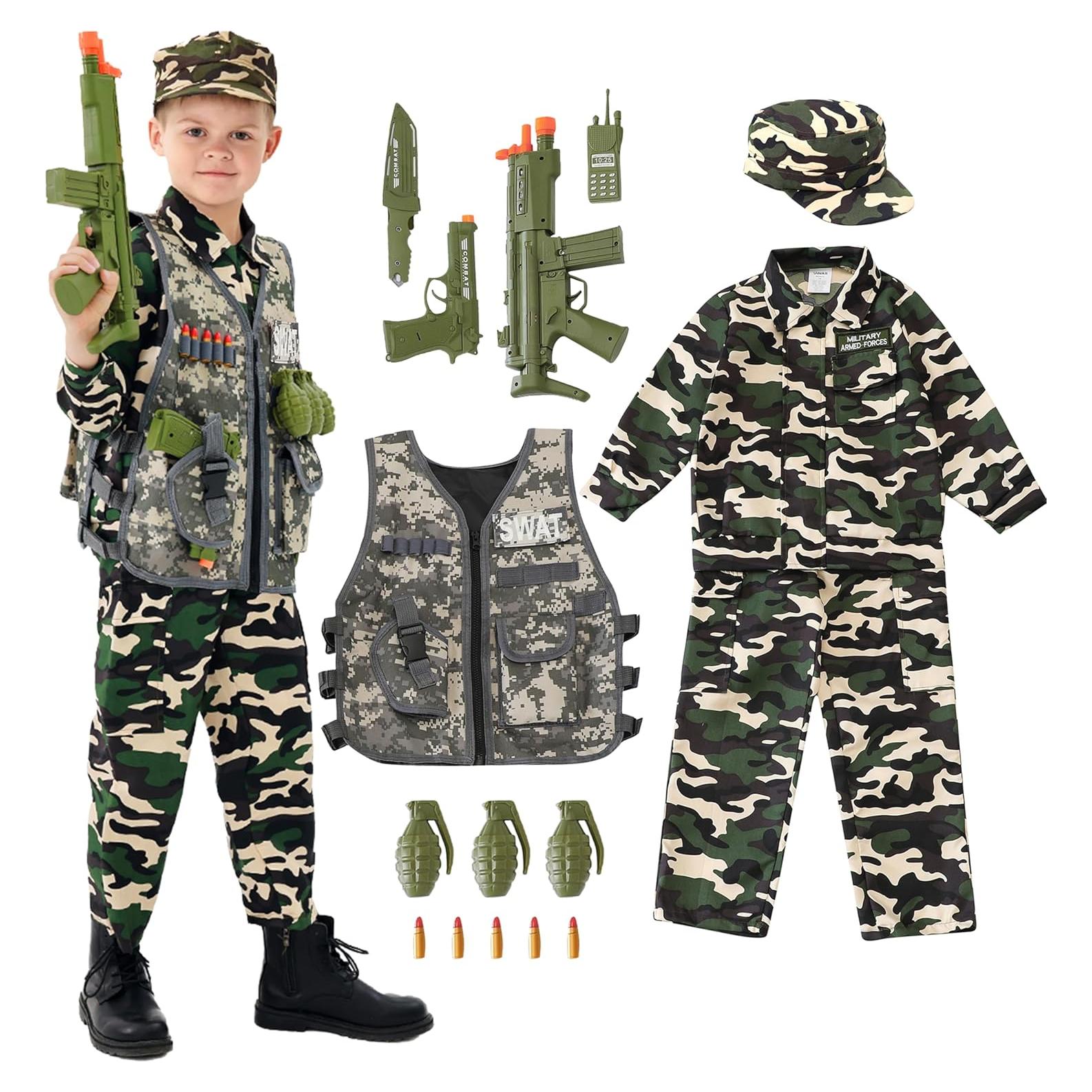 Disfraz de Cosplay Militar para Niños con Chaleco Táctico