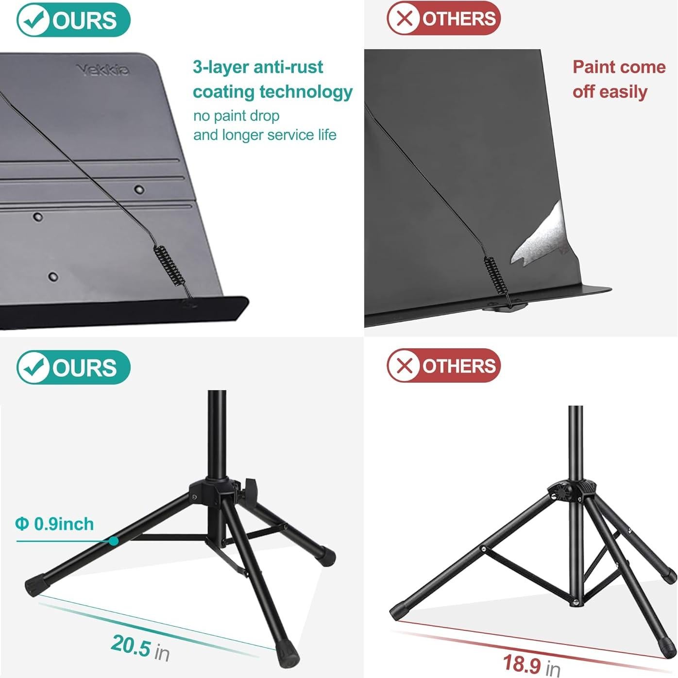 Soporte de Partituras Vekkia Ajustable Plegable 81-142 cm