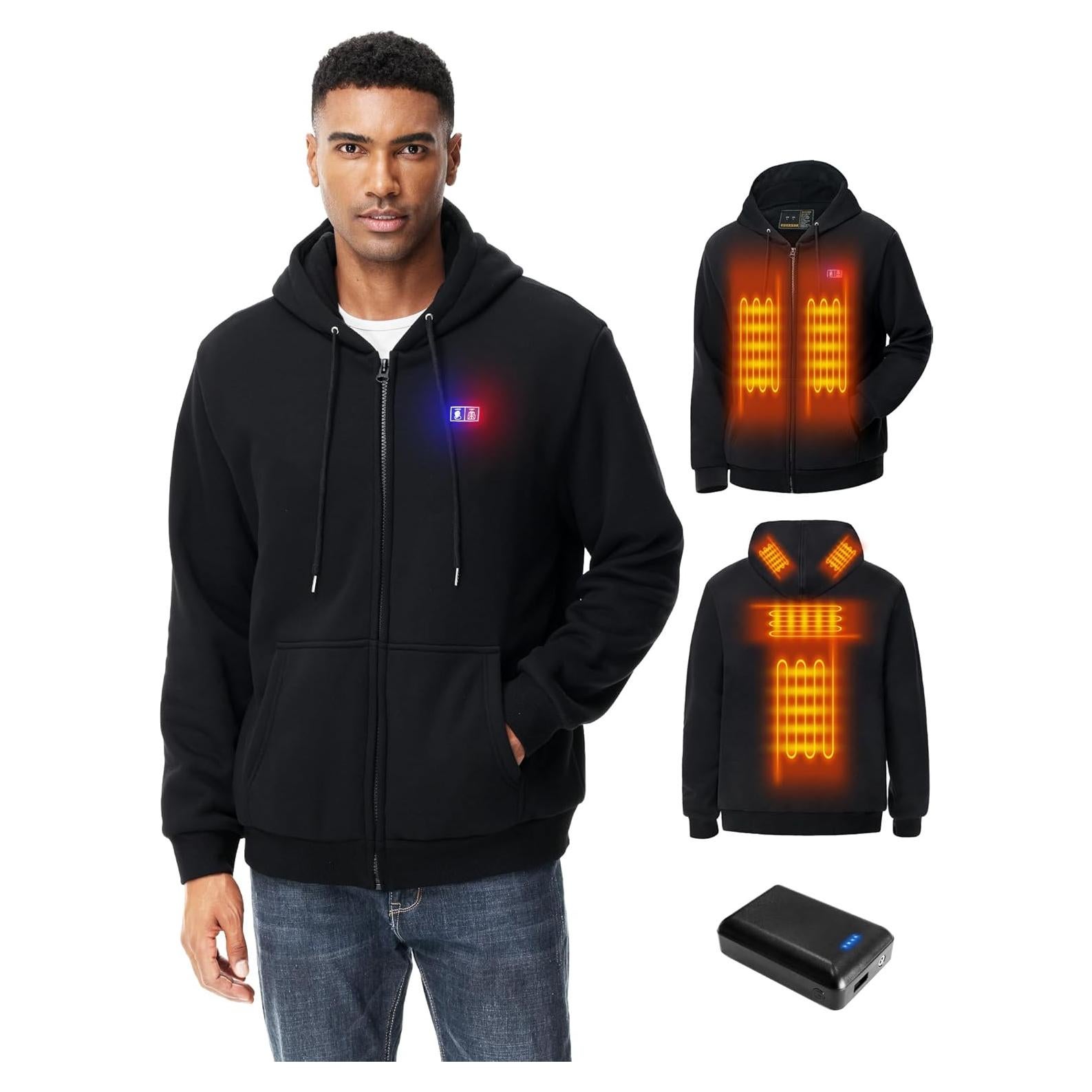 Sudadera con calefacción Unisex 7.4V 10000mAh 3 niveles
