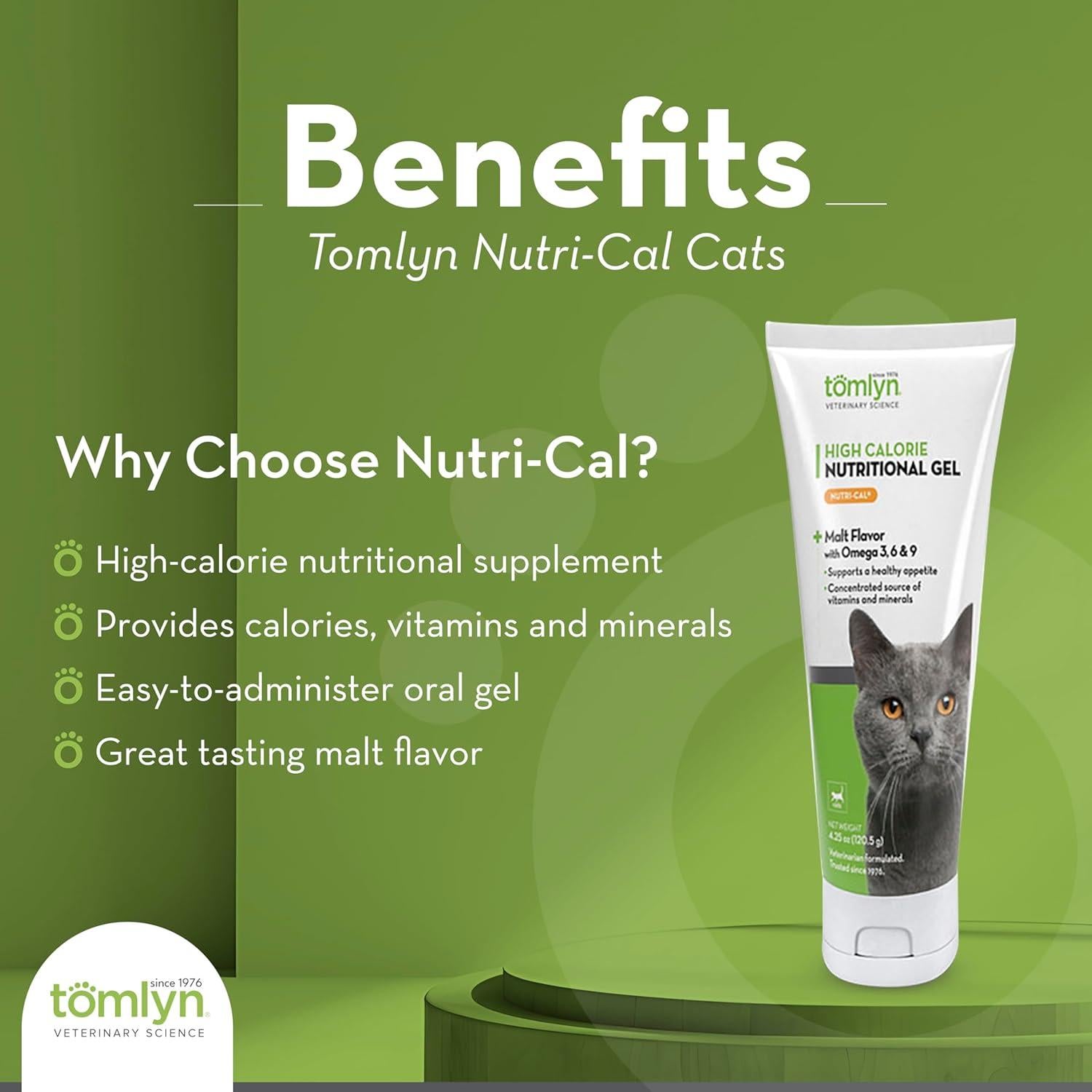 Gel Nutricional Alta Caloría para Gatos Tomlyn 120.5 g