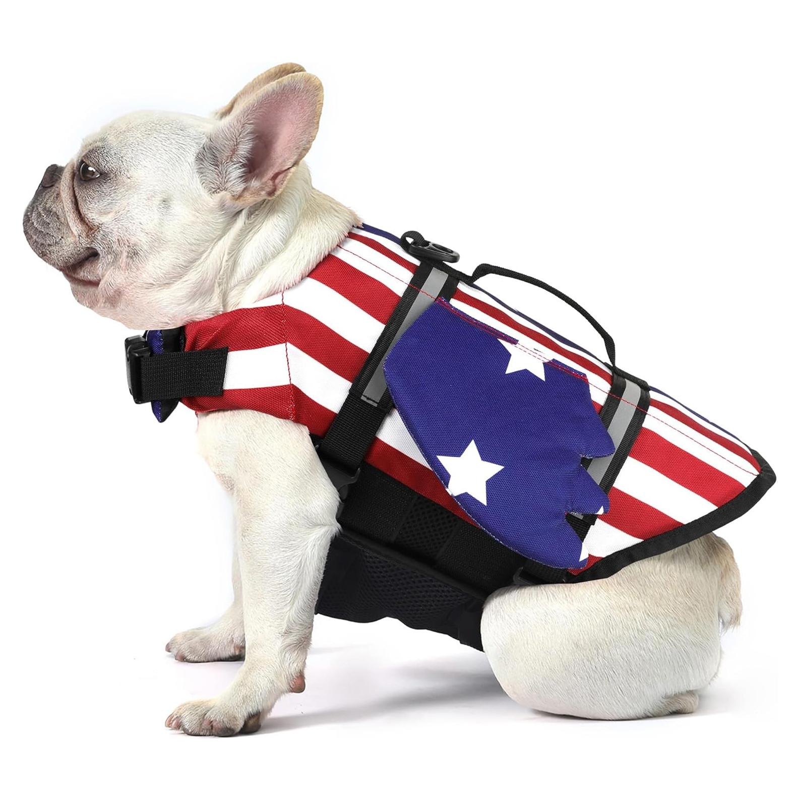 Chaleco Salvavidas para Perros Petglad Bandera Americana XS