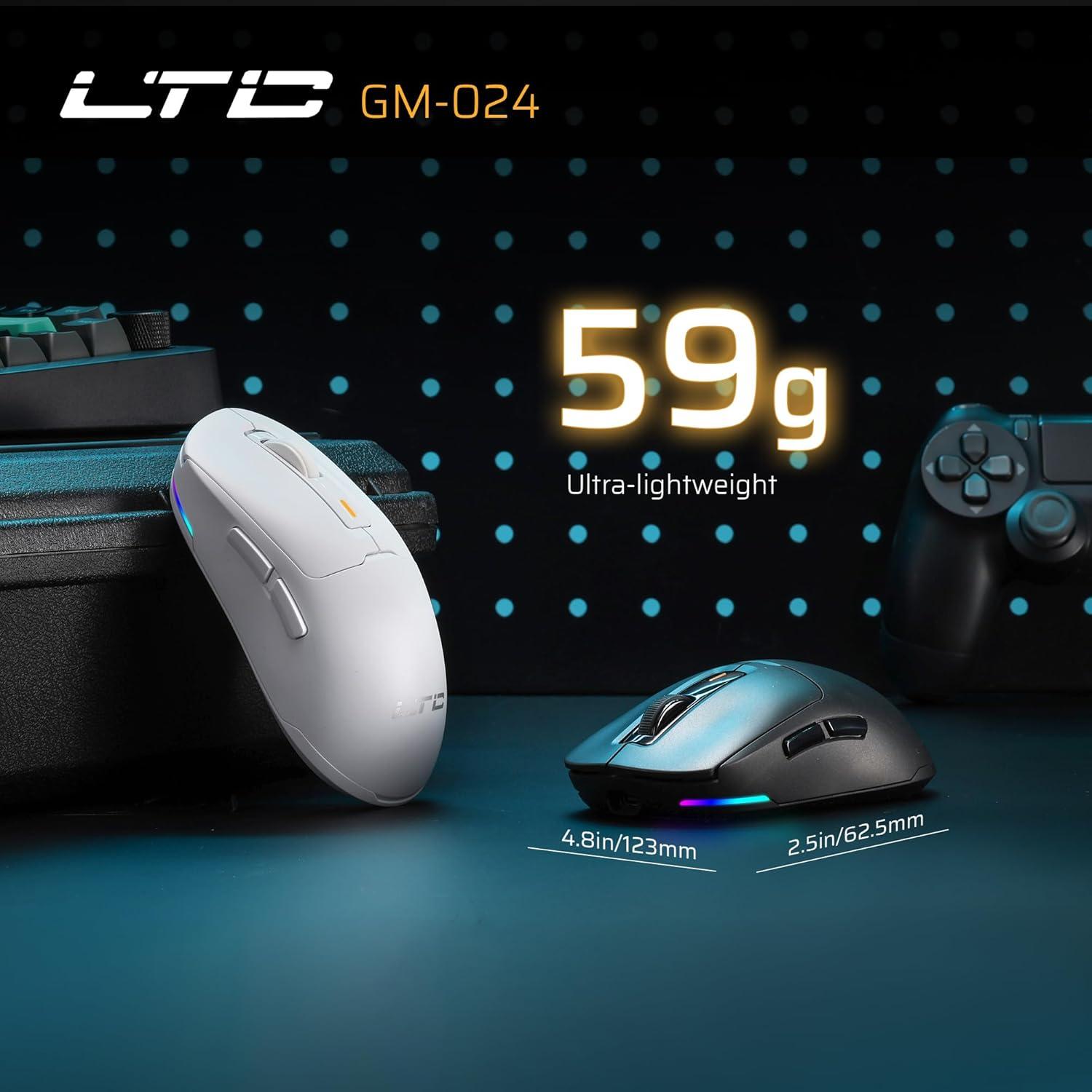Ratón Gaming Inalámbrico LTC GM024 Ultra-Ligero 59g 2.4GHz/BT