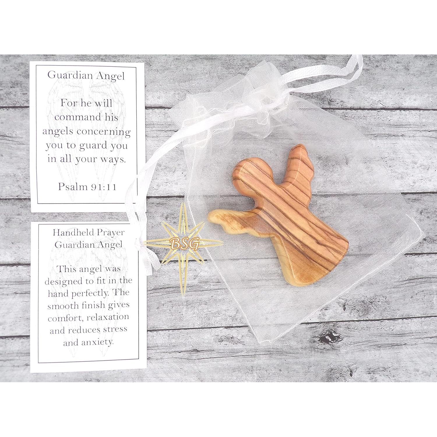 Ángel Guardián de Madera de Olivo Dacaret 6x5 cm