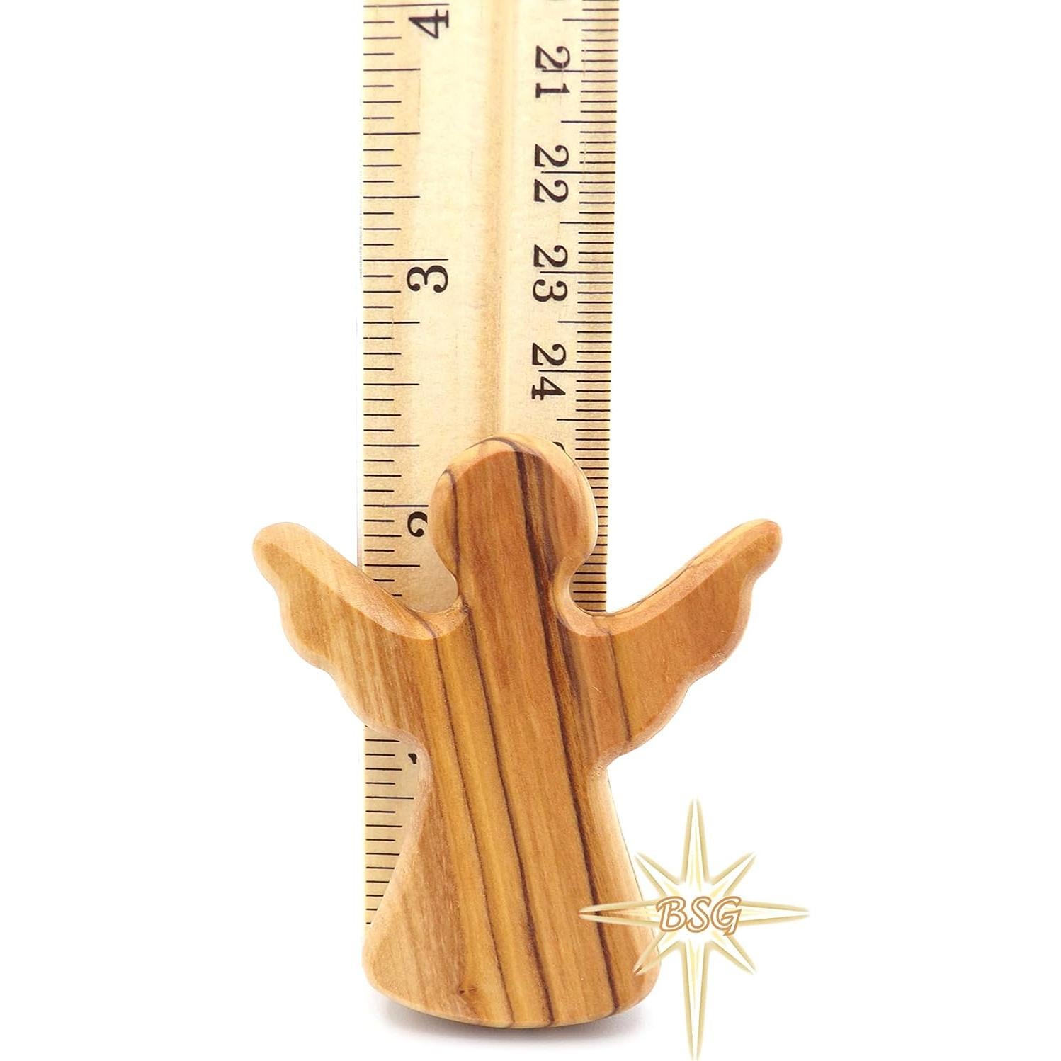 Ángel Guardián de Madera de Olivo Dacaret 6x5 cm