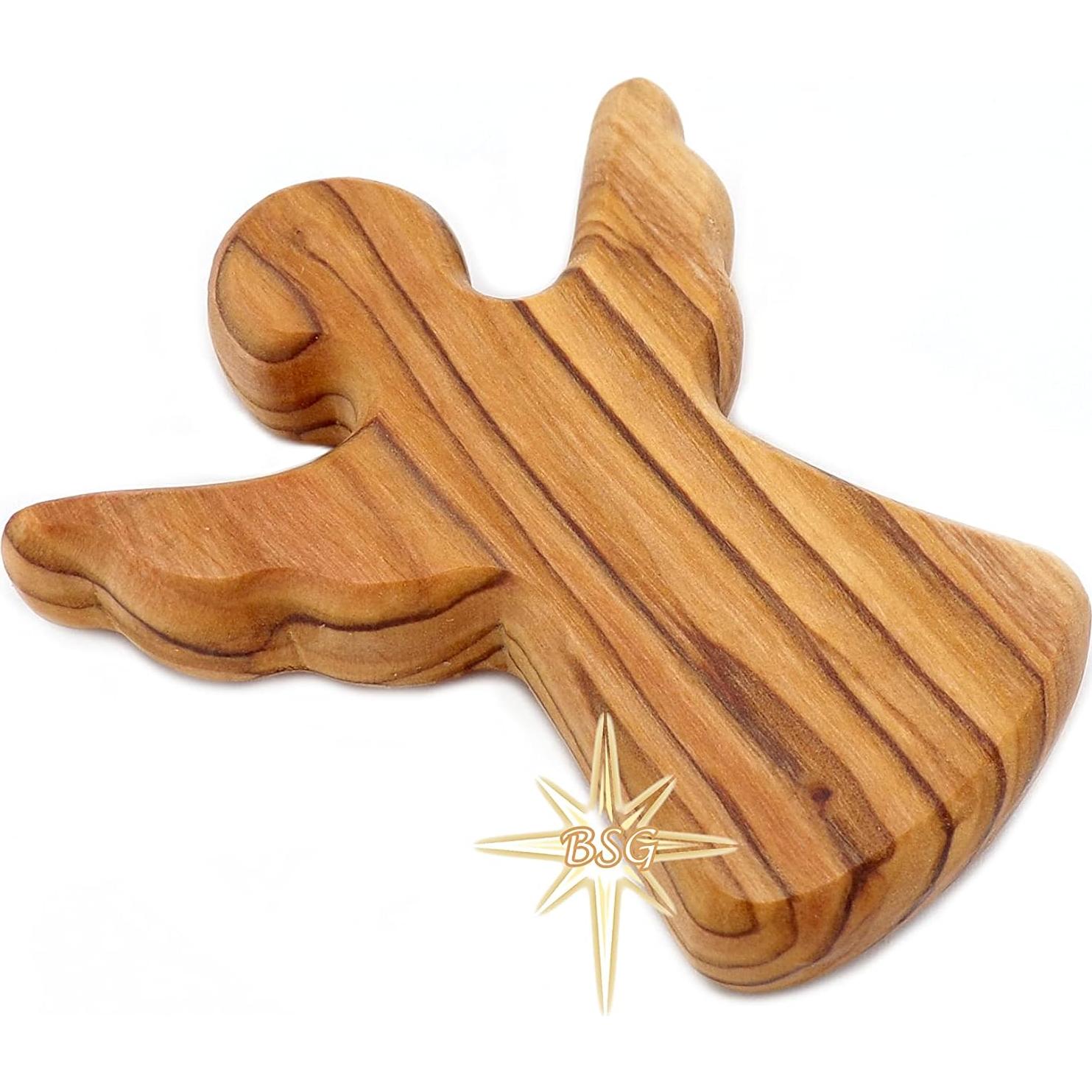 Ángel Guardián de Madera de Olivo Dacaret 6x5 cm